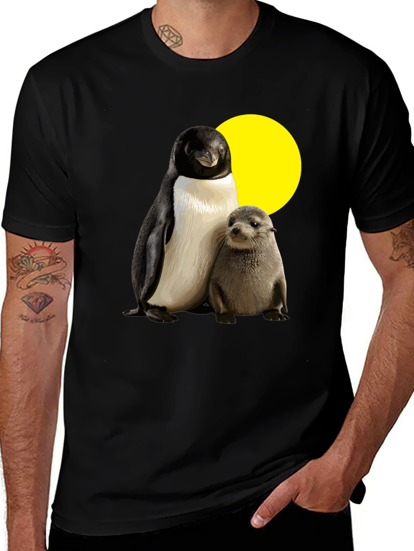 Penguin & Seal Graphic Black T-Shirt