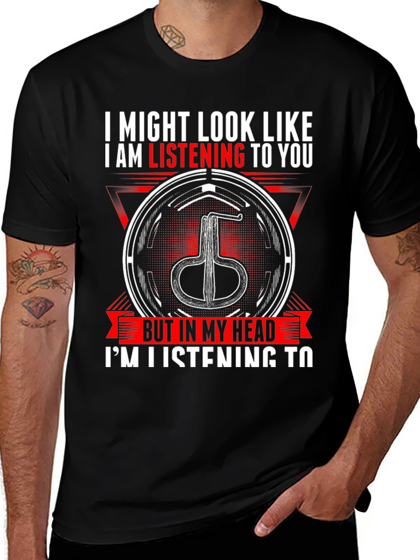 Humorous Jaw Harp T-Shirt - "I'm Listening To..." Design