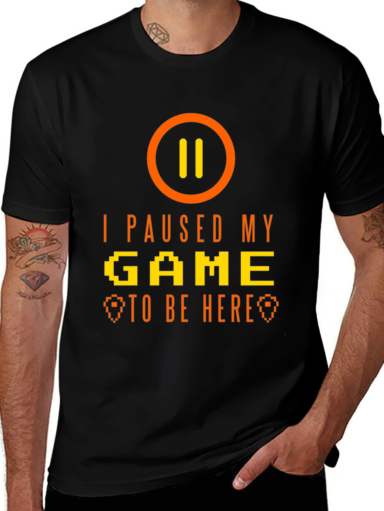 Variant 30 of I Paused My Game to Be Here Funny Gamer T-Shirt