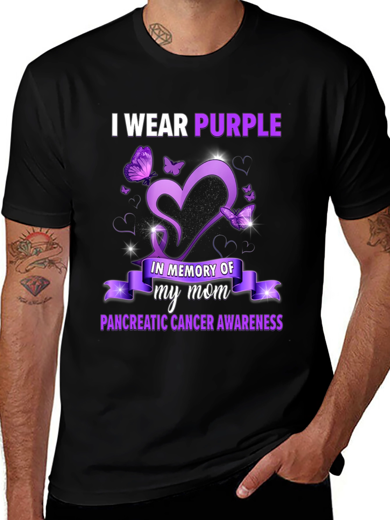 I Wear Purple for My Mom Pancreatic Cancer Awareness T-Shirt