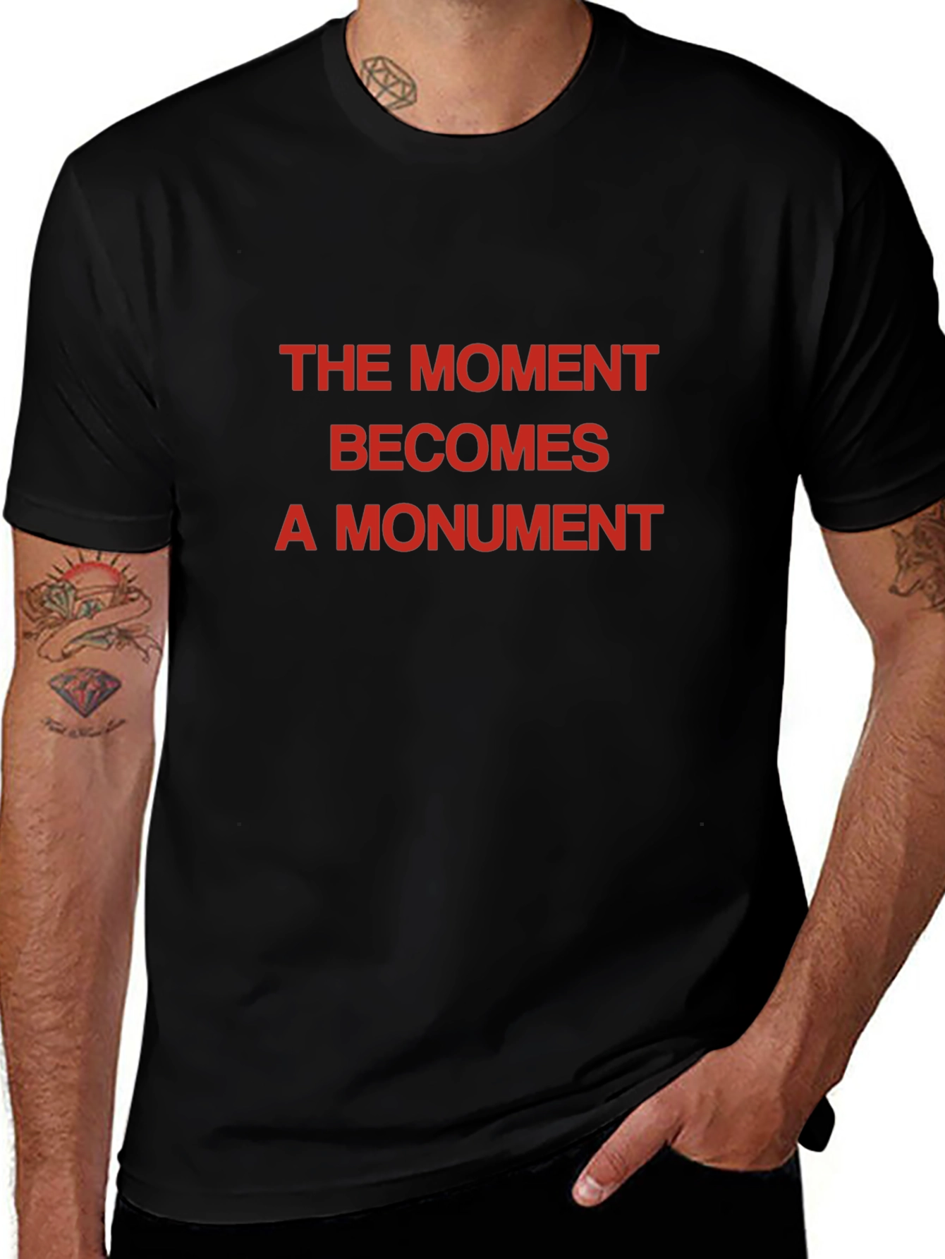 Variant 2 of The Moment Becomes a Monument Black Tee