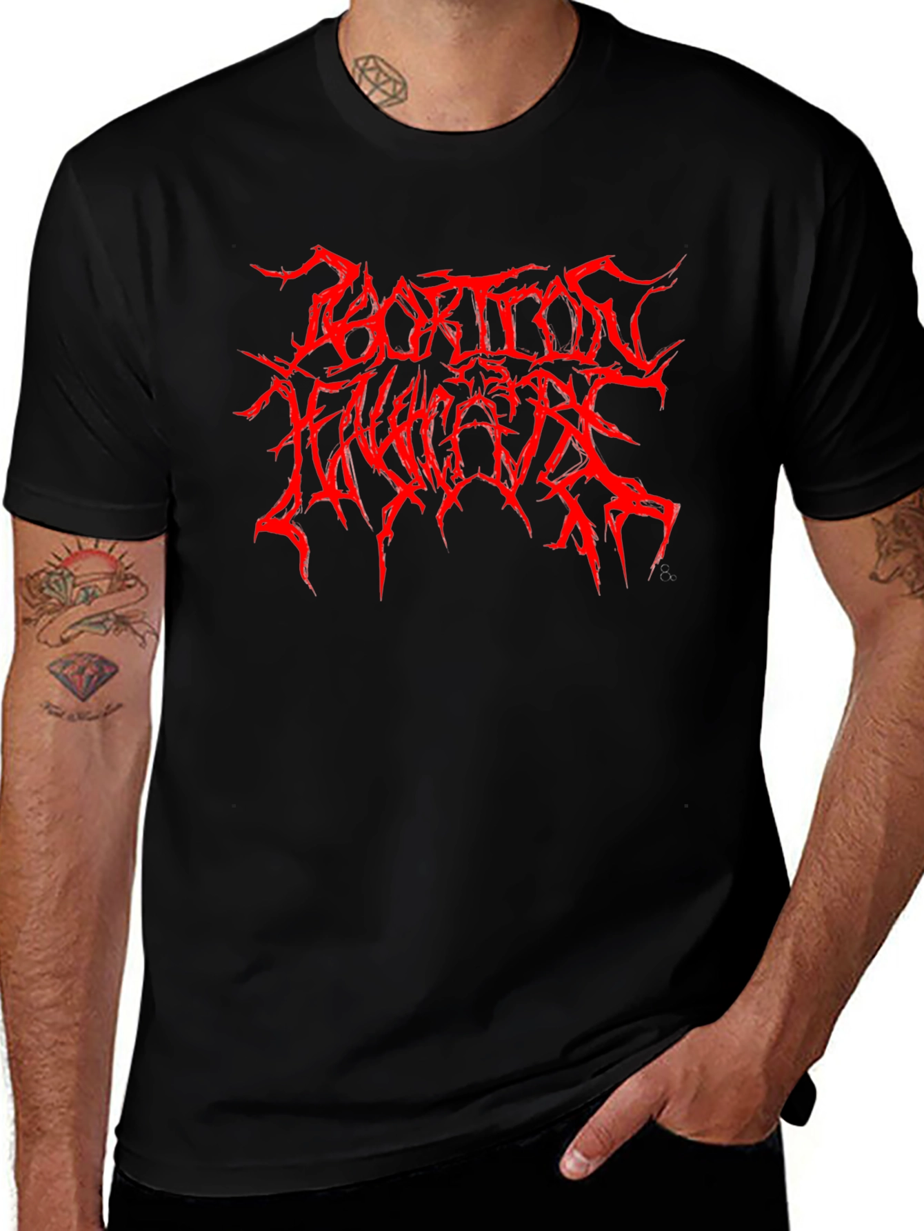 Variant 30 of Abortion Holocaust Graphic Print Black T-Shirt