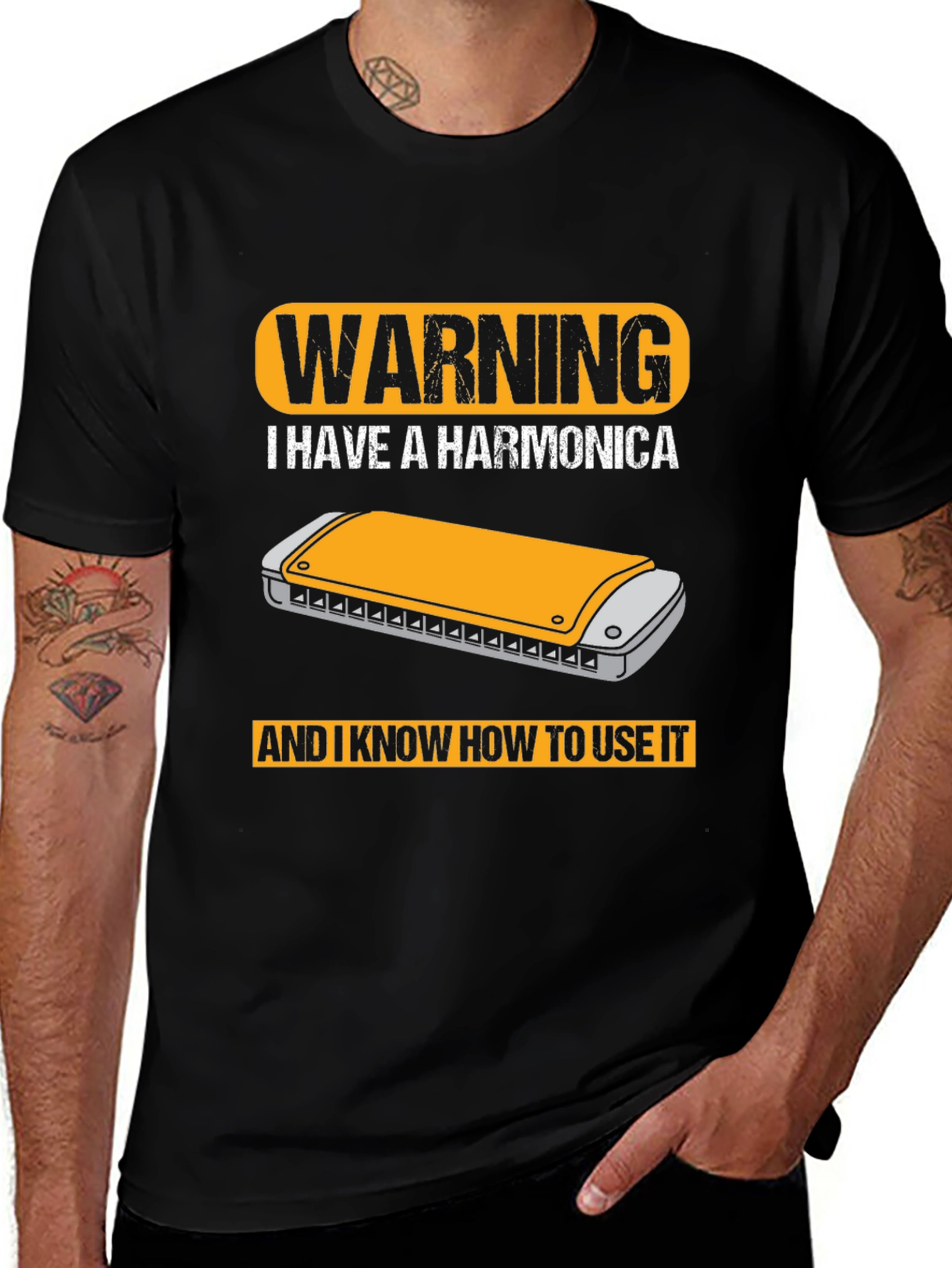 Variant 27 of Warning Harmonica T-Shirt