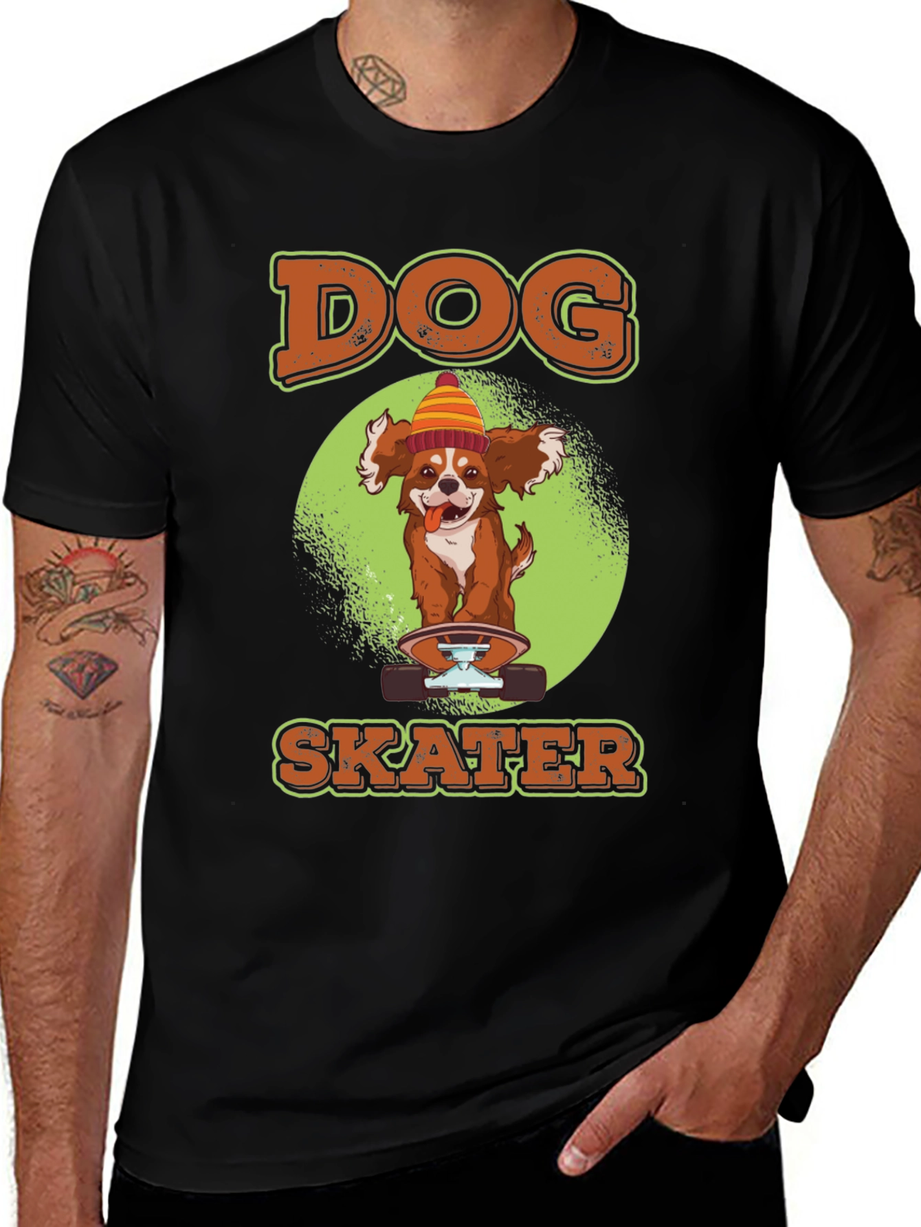 Variant 4 of Dog Skater Graphic T-Shirt - Unisex Casual Tee