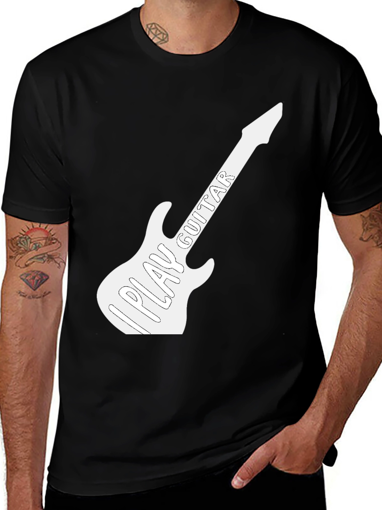 Variant 19 of I Play Guitar Black Graphic Tee