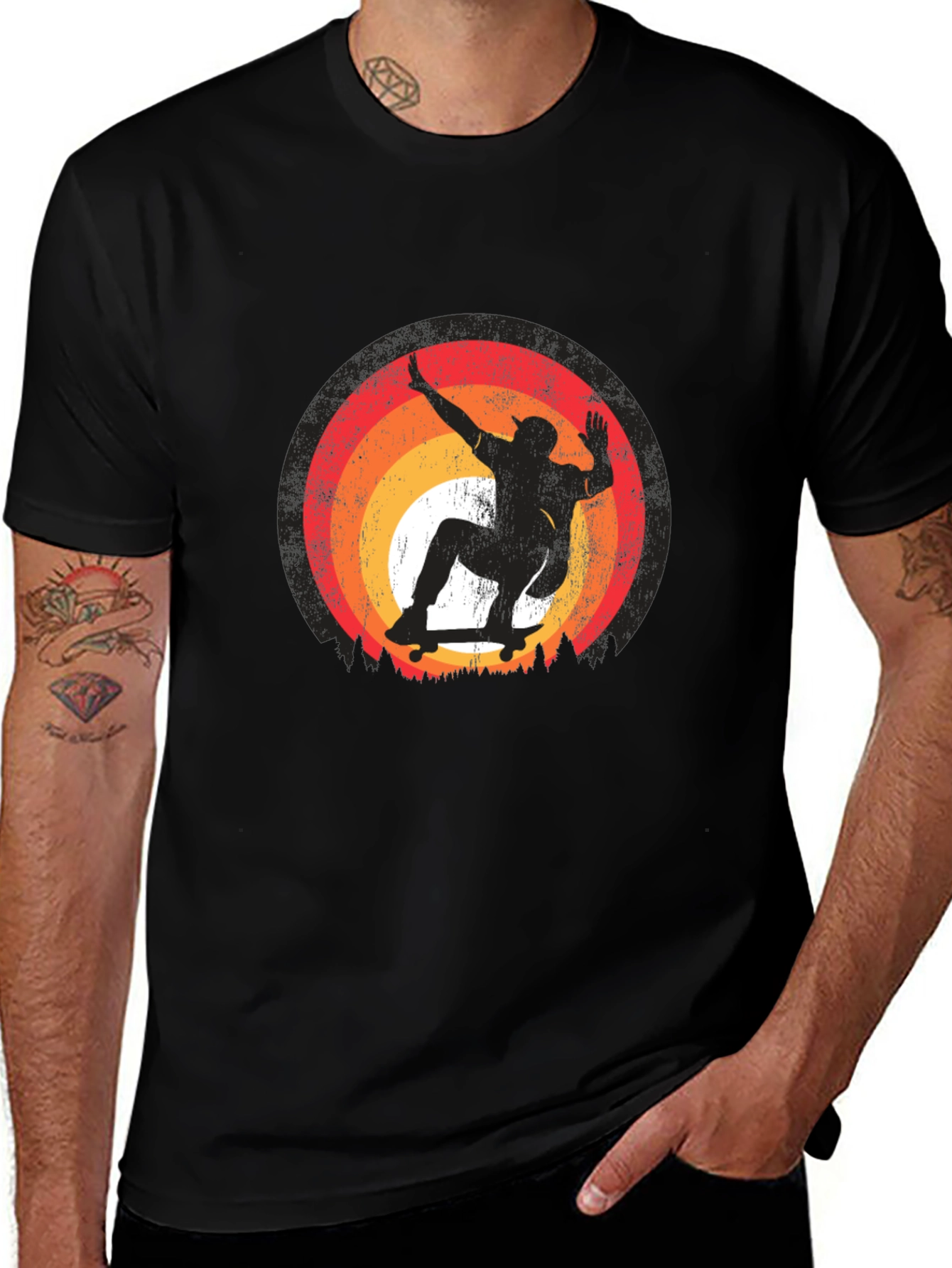 Variant 16 of Skateboarding Sunset T-Shirt - Retro Style