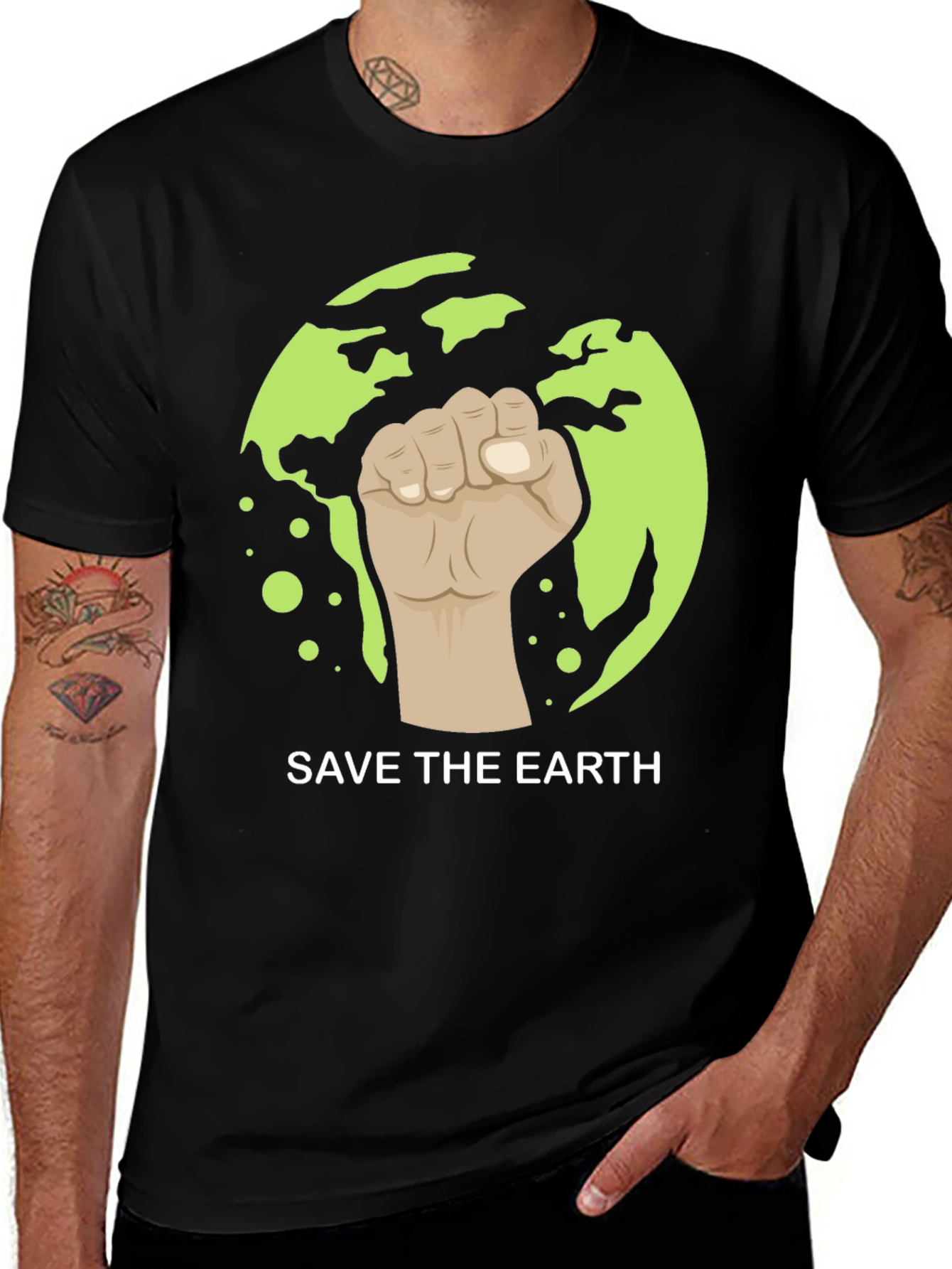 Variant 12 of Save the Earth Graphic Tee - Black
