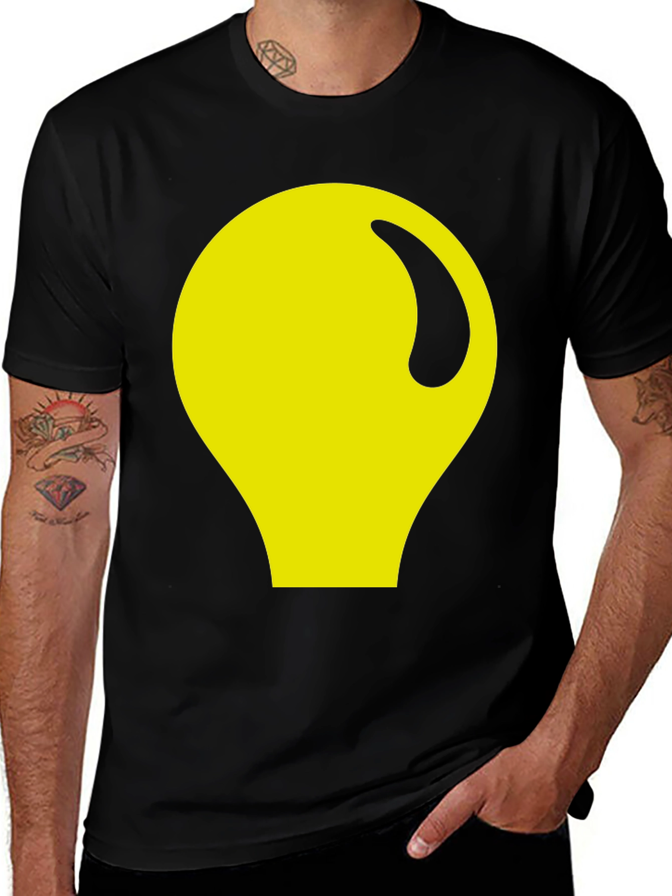 Variant 22 of Abstract Yellow Graphic Black Tee