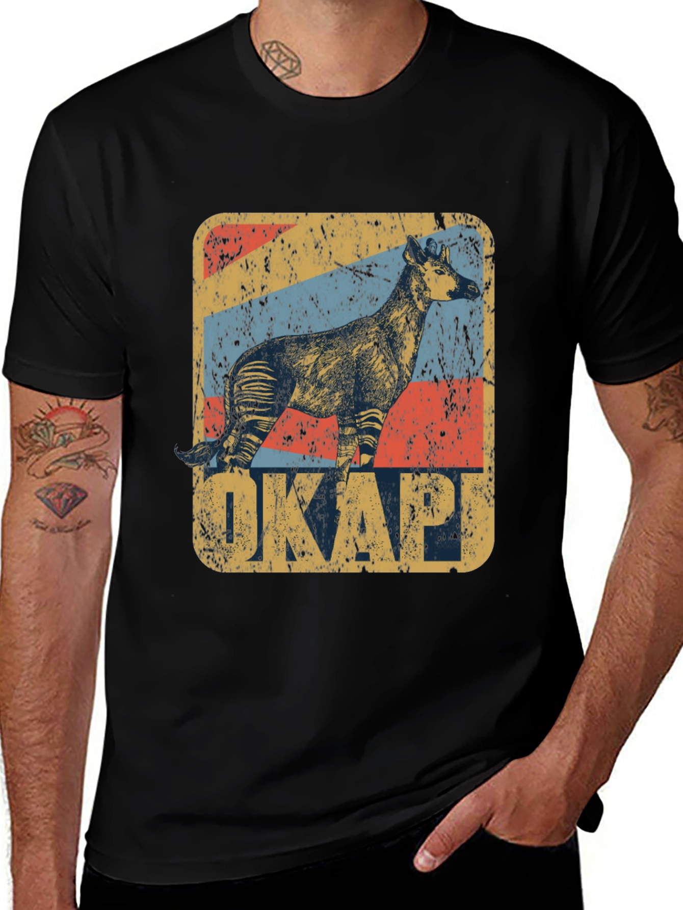 Variant 22 of Okapi Retro Style Graphic T-Shirt