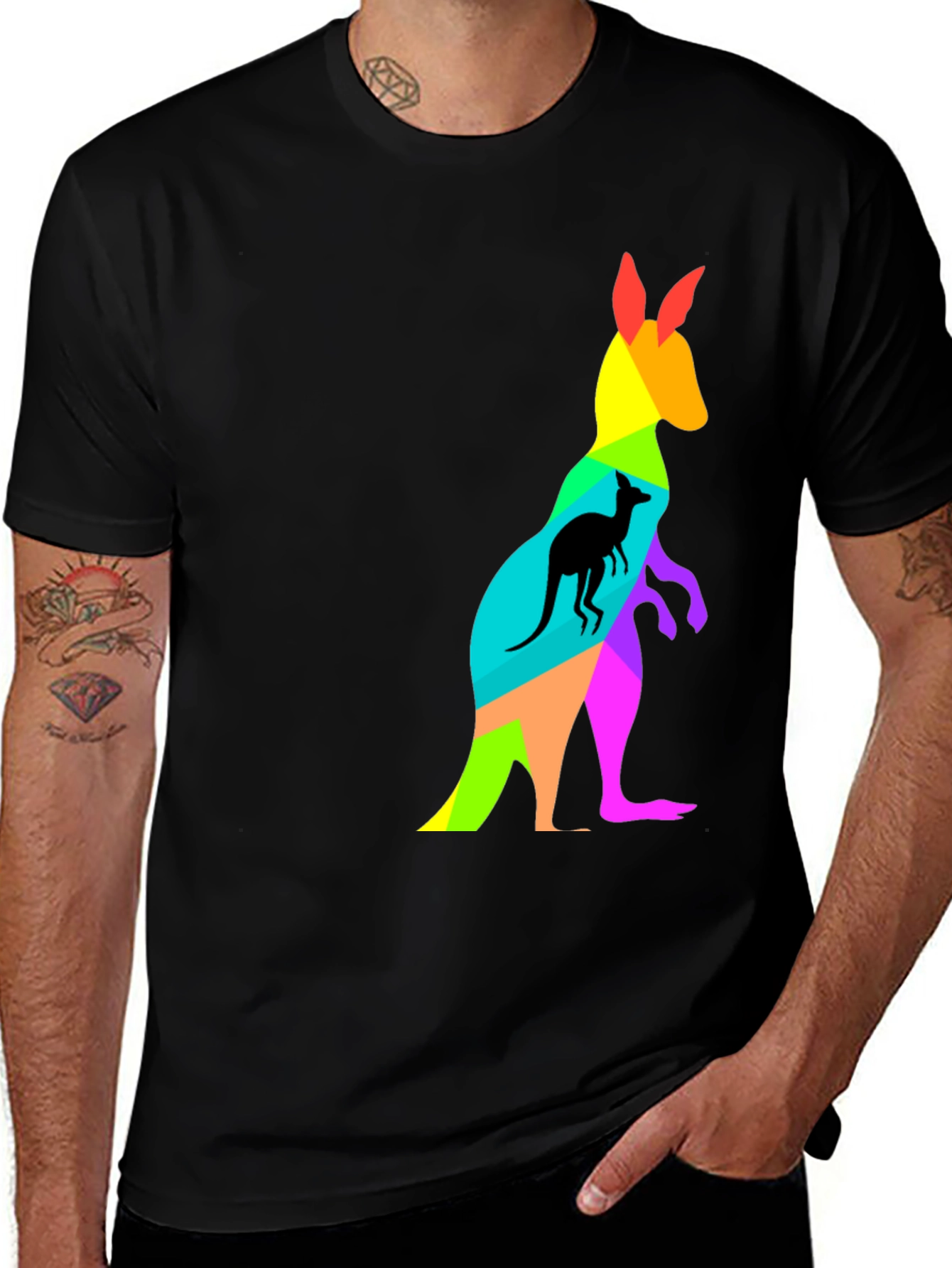 Variant 21 of Rainbow Kangaroo Graphic Tee
