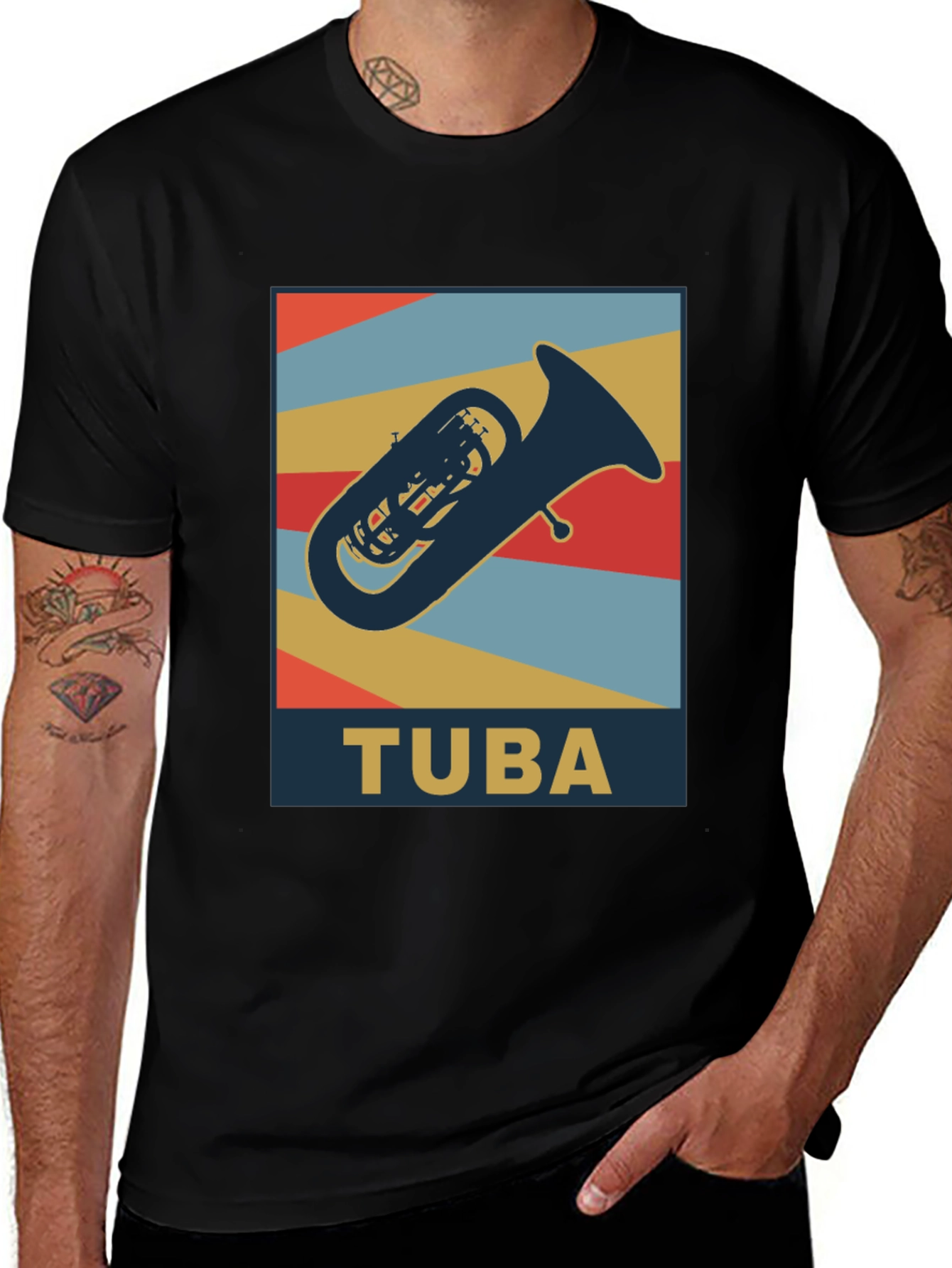 Variant 28 of Tuba Graphic Tee - Retro Musical Instrument Shirt