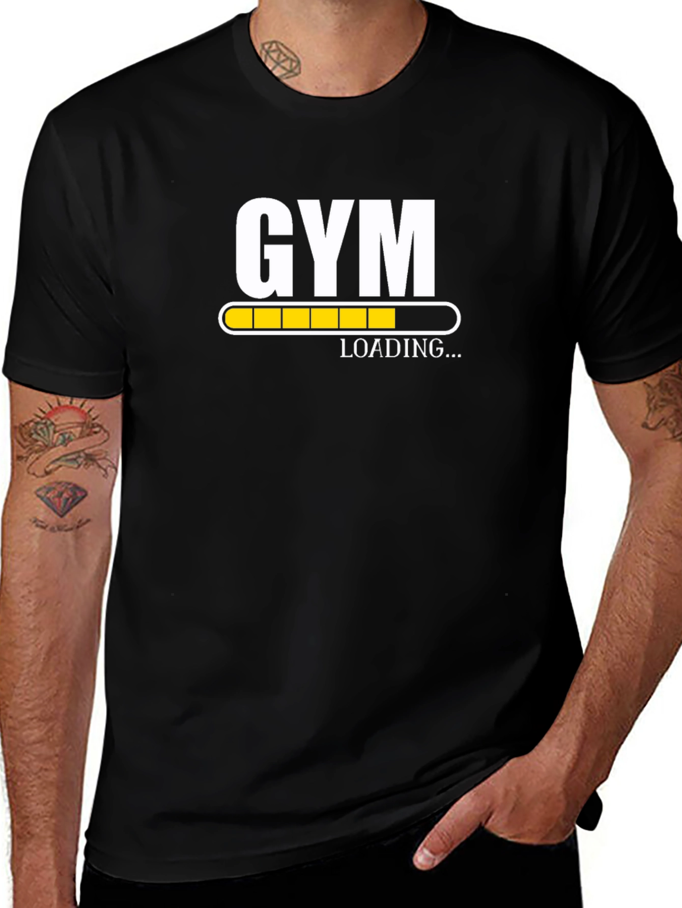 Variant 26 of Gym Loading Black T-Shirt Workout Fitness Tee