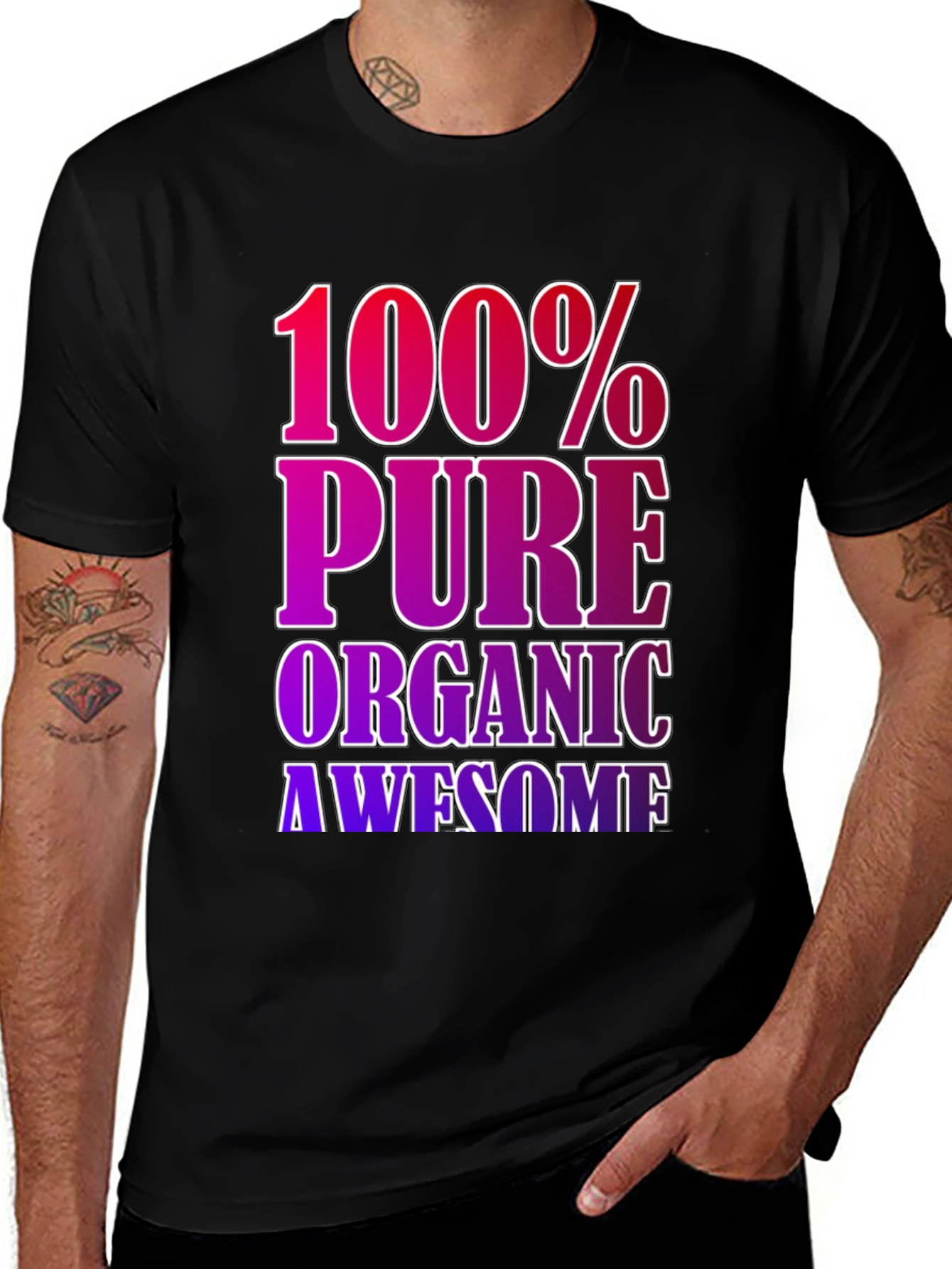 Variant 15 of 100% Pure Organic Awesome Graphic T-Shirt