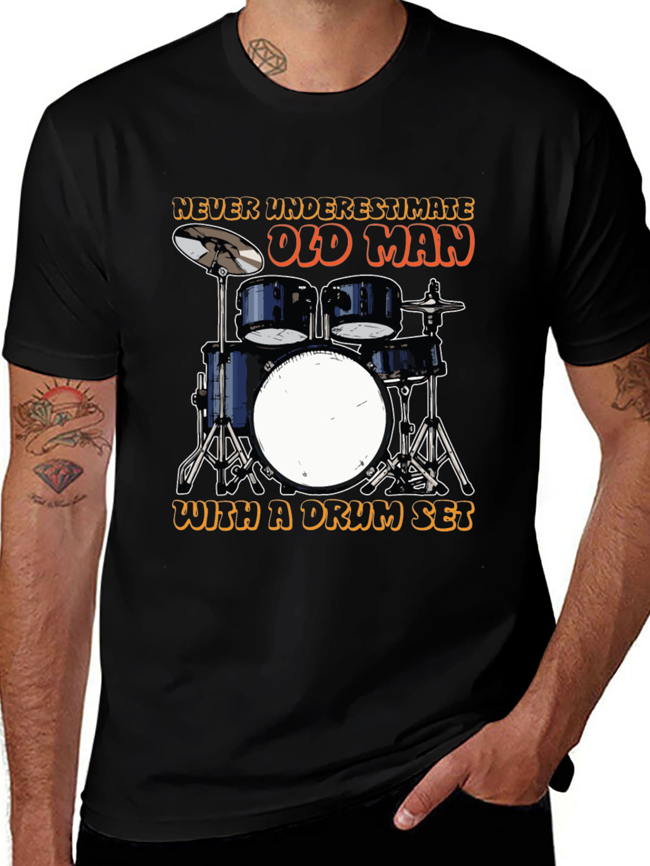 Variant 26 of Drummer Old Man T-Shirt - Music Lover Tee