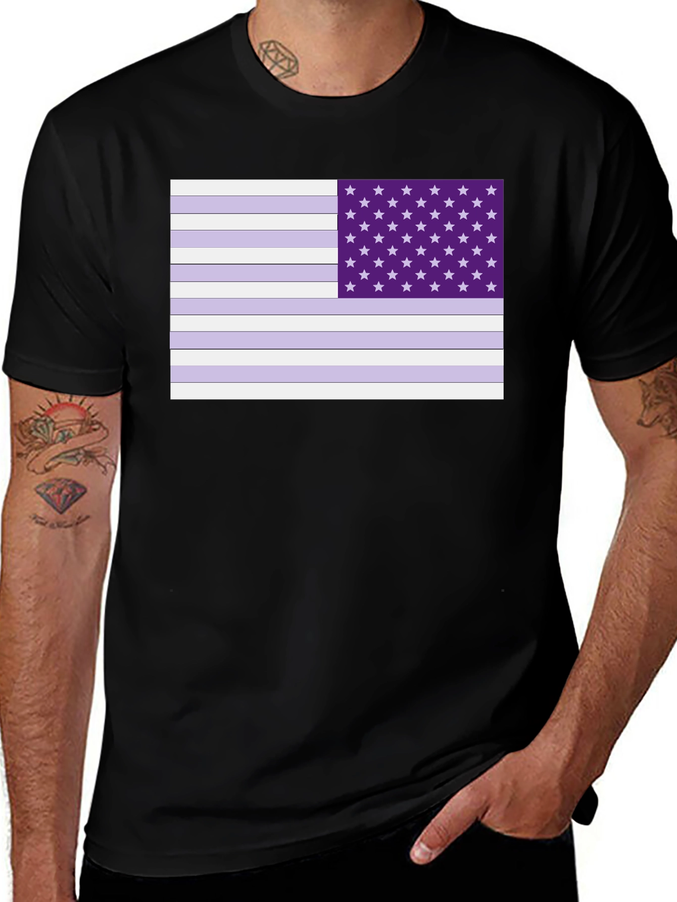 Variant 11 of Purple Pride USA Flag T-Shirt