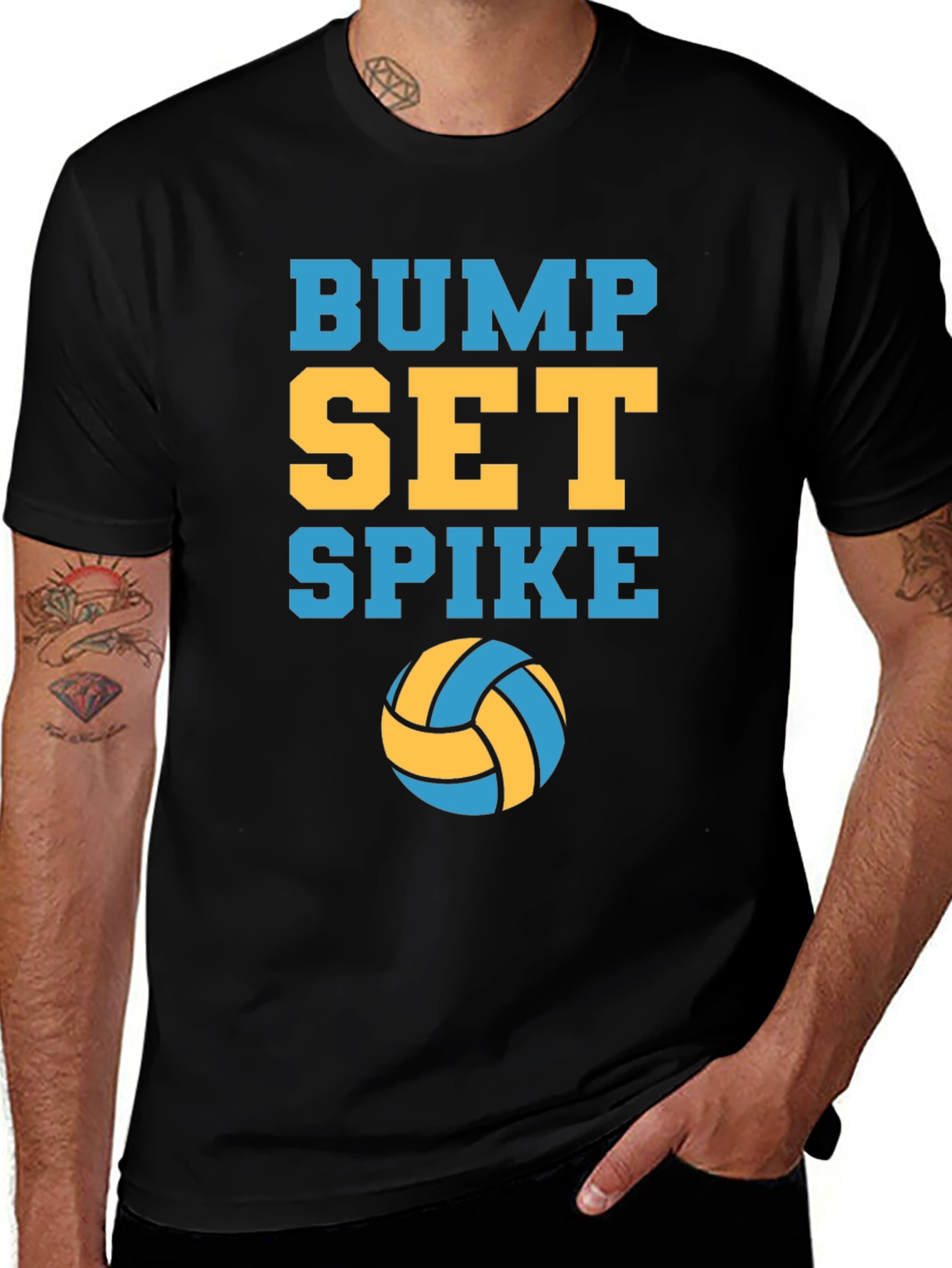 Volleyball Bump Set Spike Graphic Tee