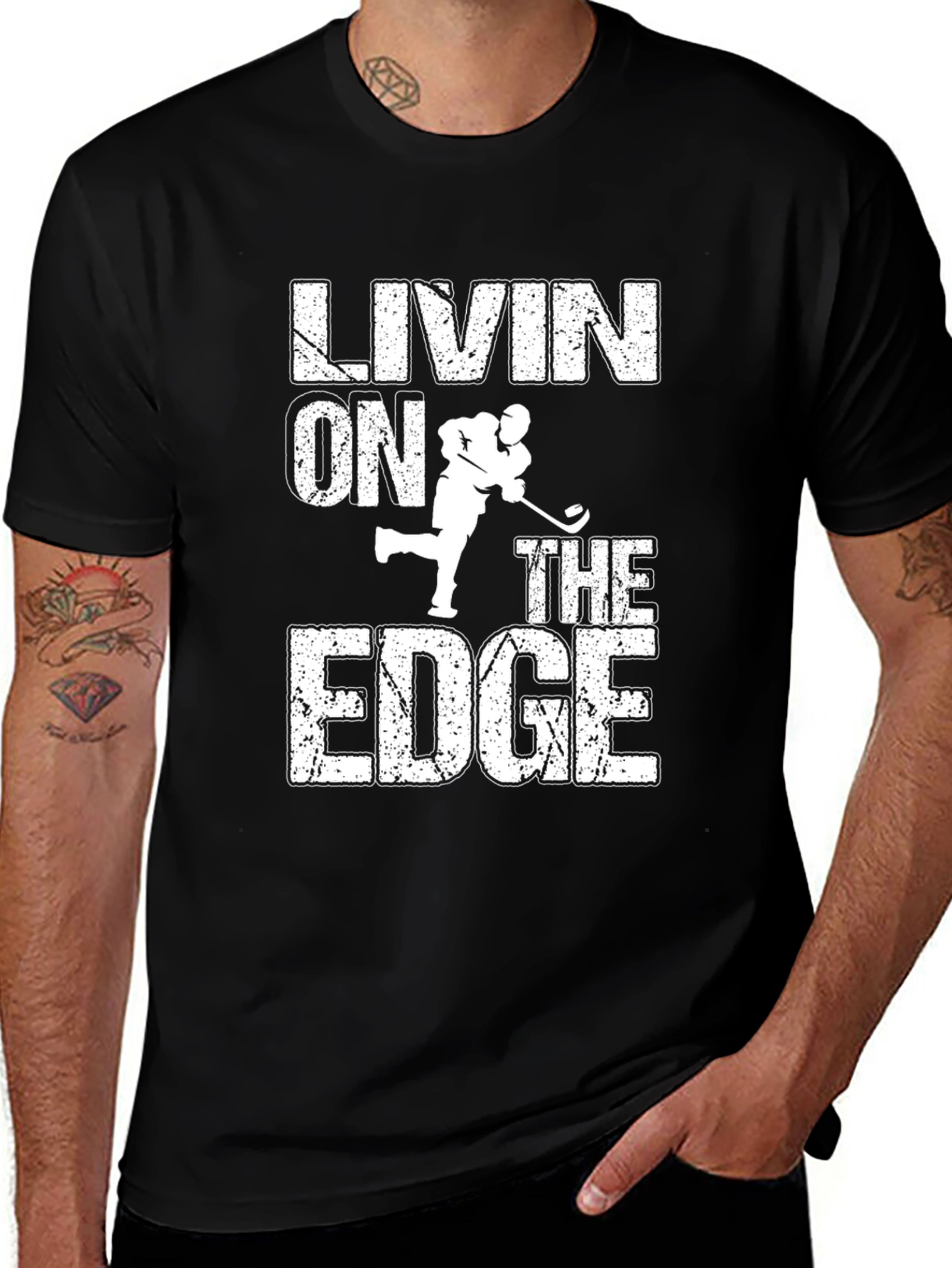 Variant 16 of Livin' on the Edge Hockey T-Shirt
