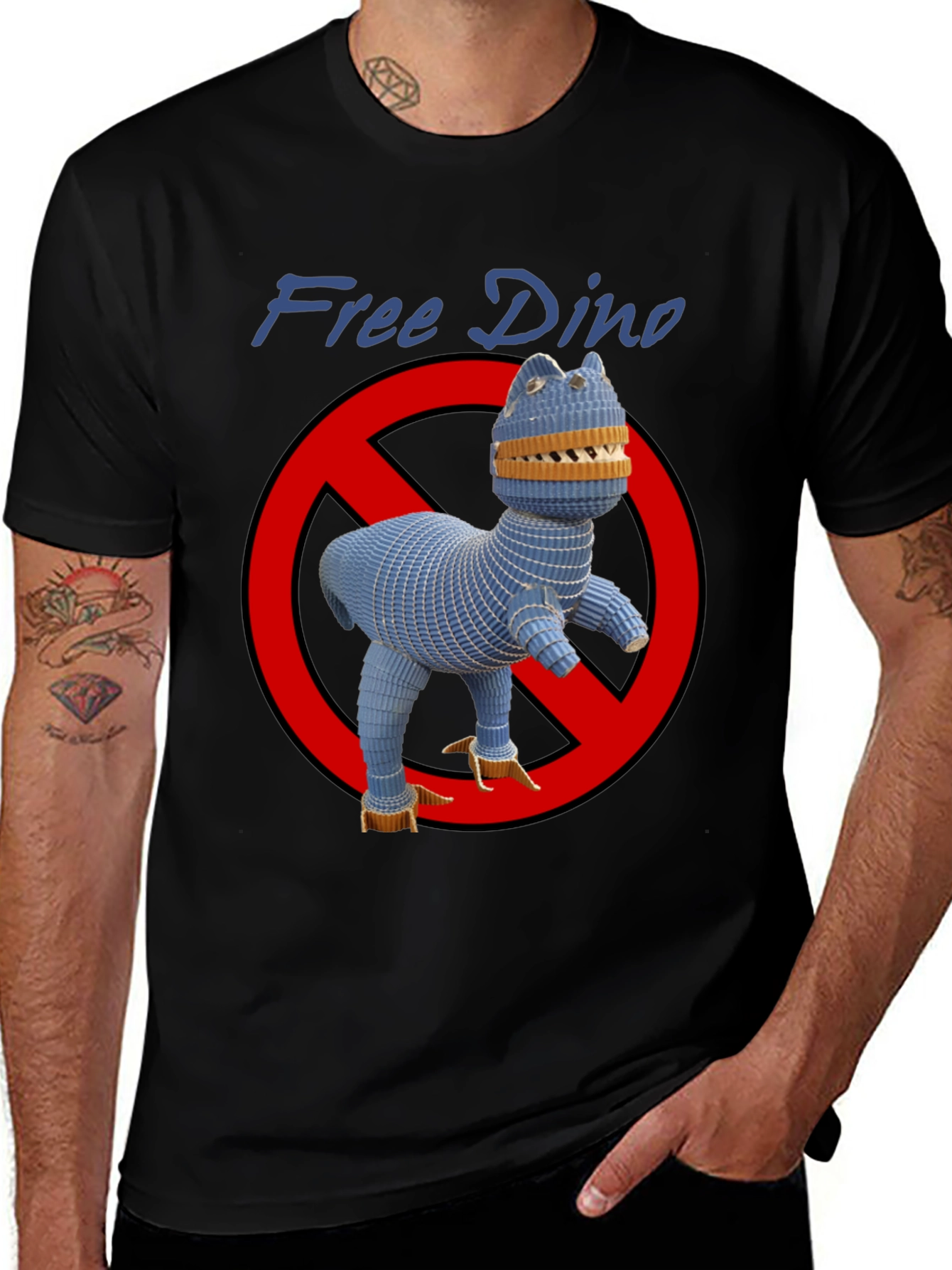 Variant 18 of Free Dino Graphic T-Shirt - Novelty Design