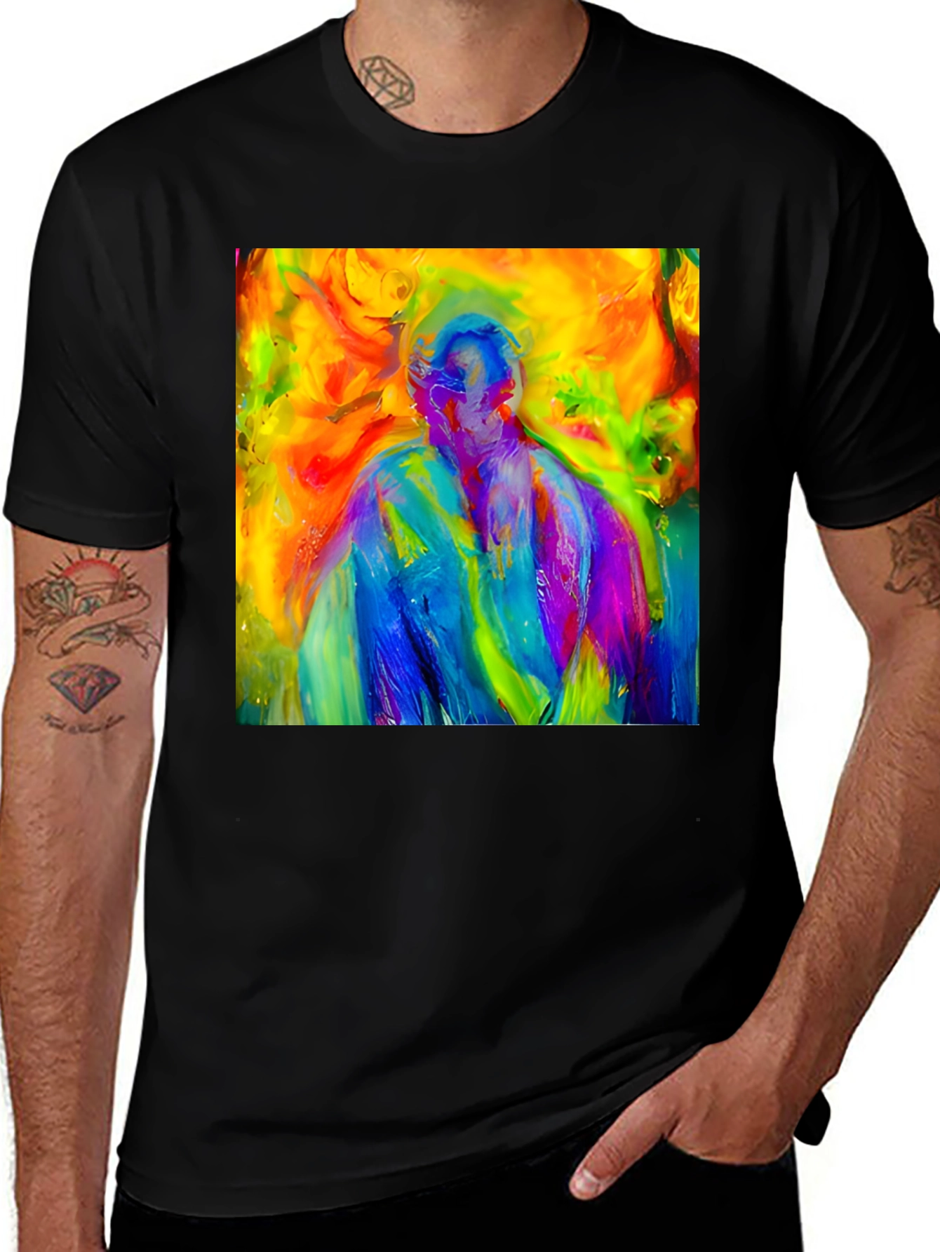 Variant 17 of Abstract Art Graphic Black Tee
