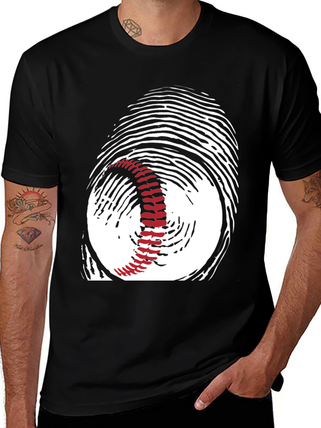 Variant 13 of Baseball Fingerprint Graphic T-Shirt