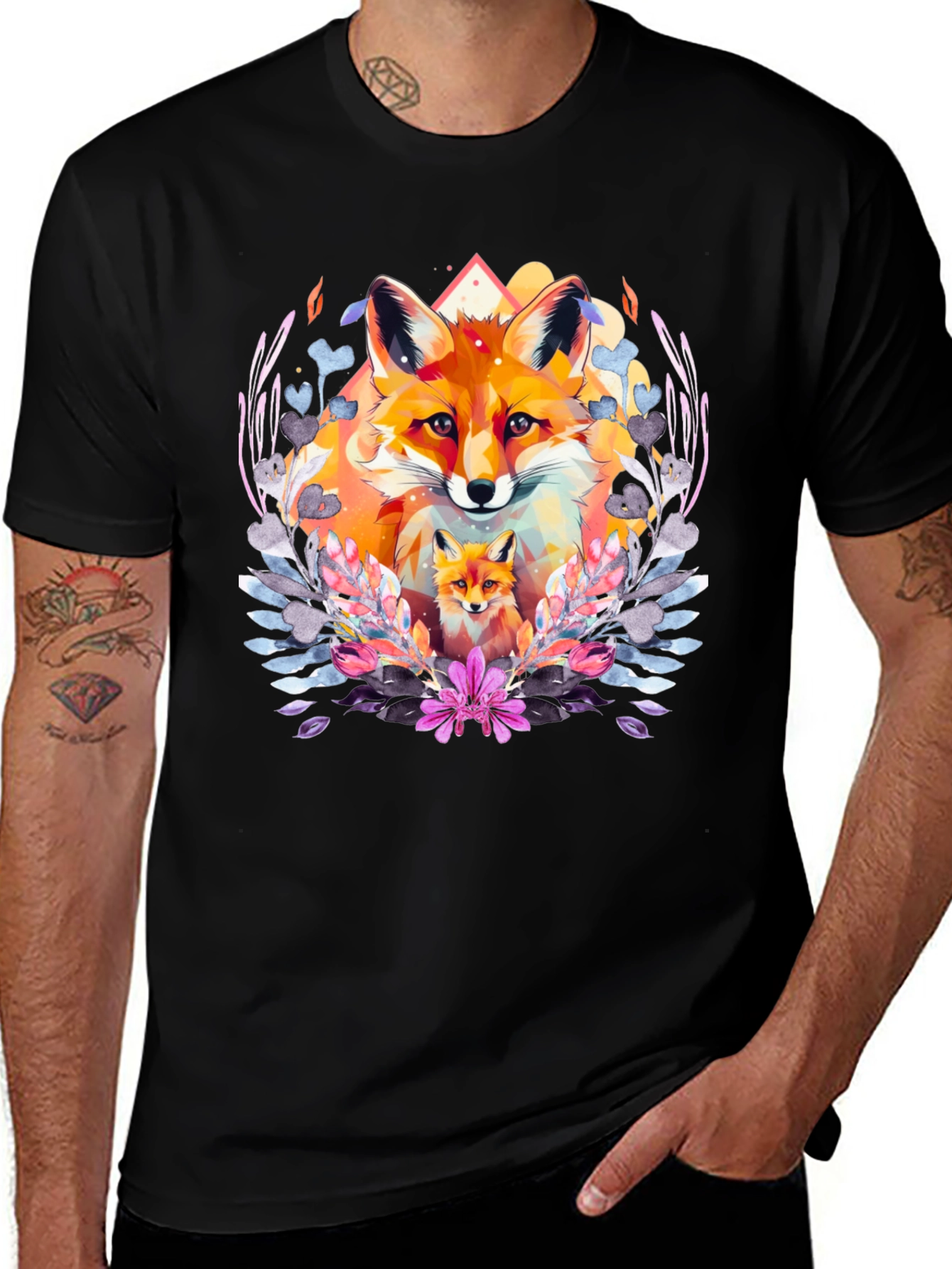 Variant 14 of Fox Graphic Print T-Shirt - Stylish Animal Design