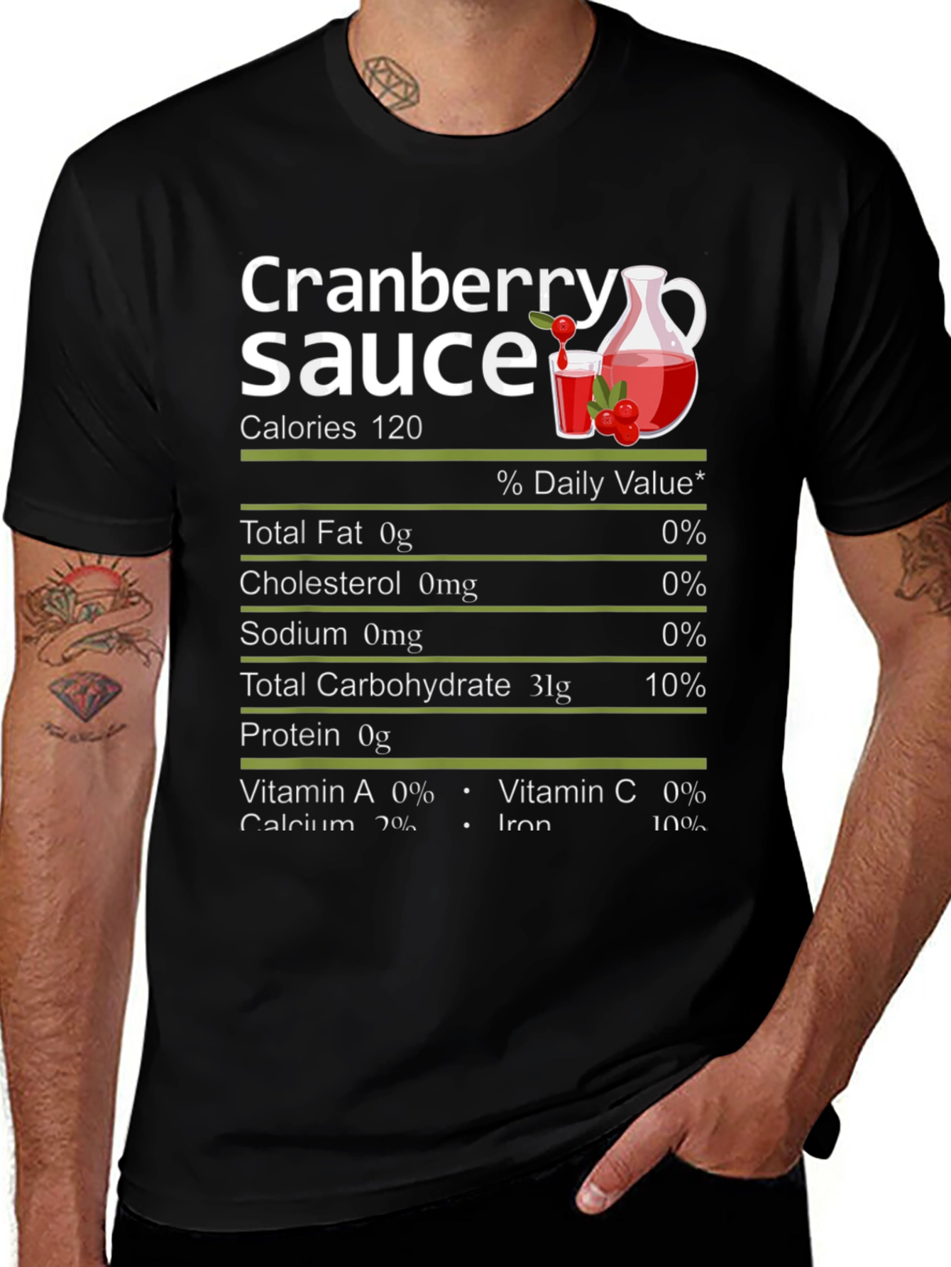 Variant 24 of Cranberry Sauce Nutrition Facts T-Shirt