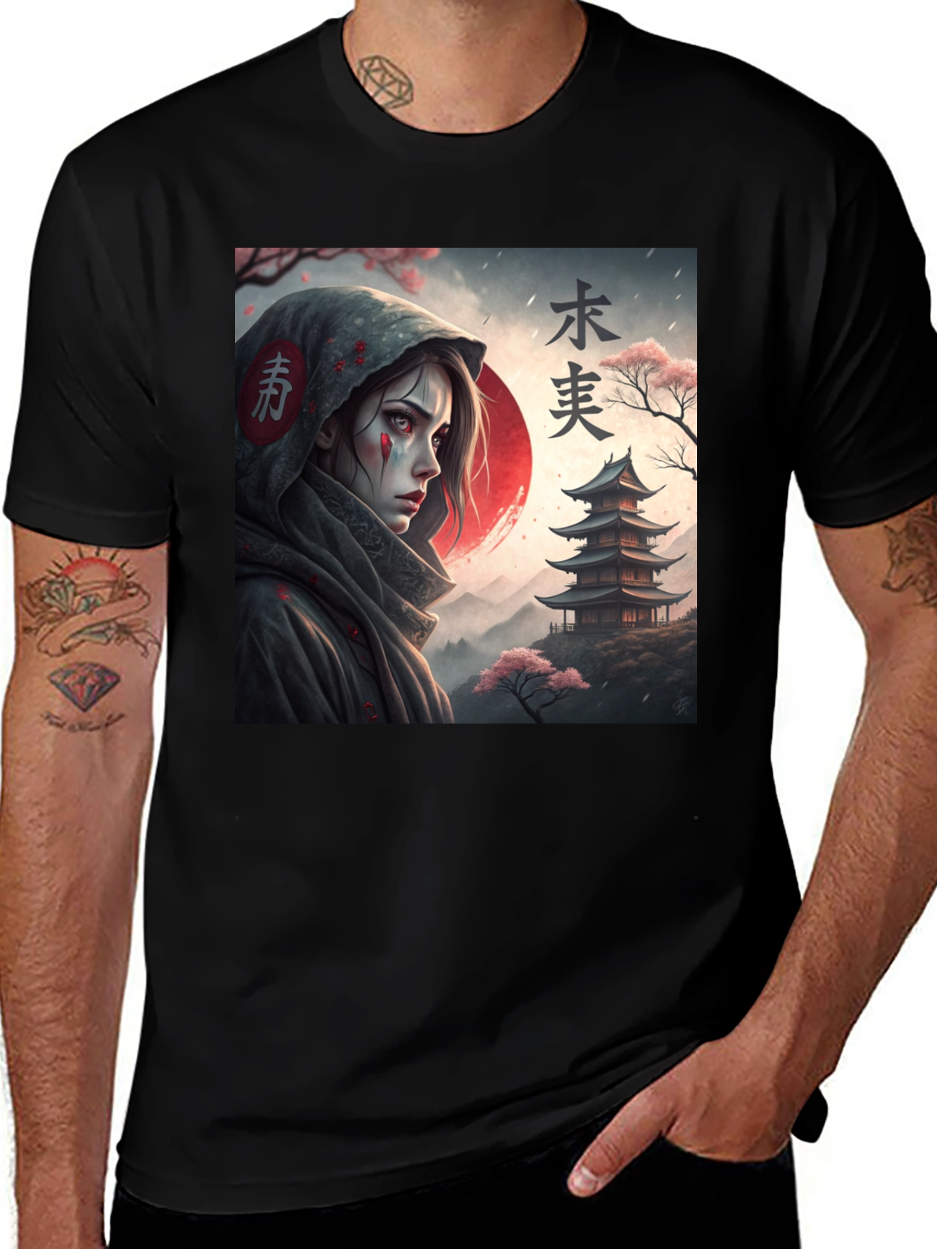 Samurai Anime T-Shirt - Dark Aesthetic Clothing