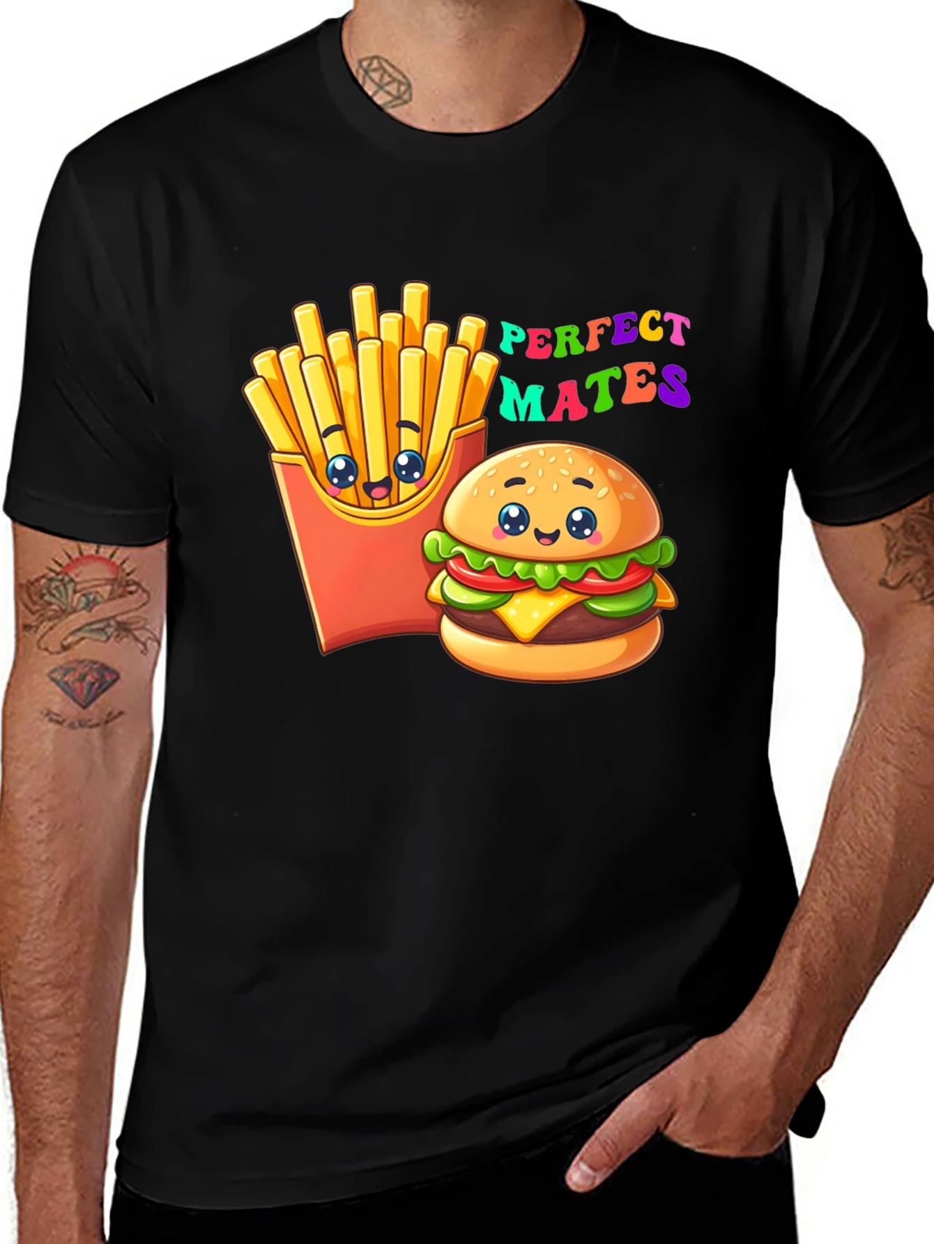 Variant 17 of Perfect Mates Burger & Fries Graphic Tee