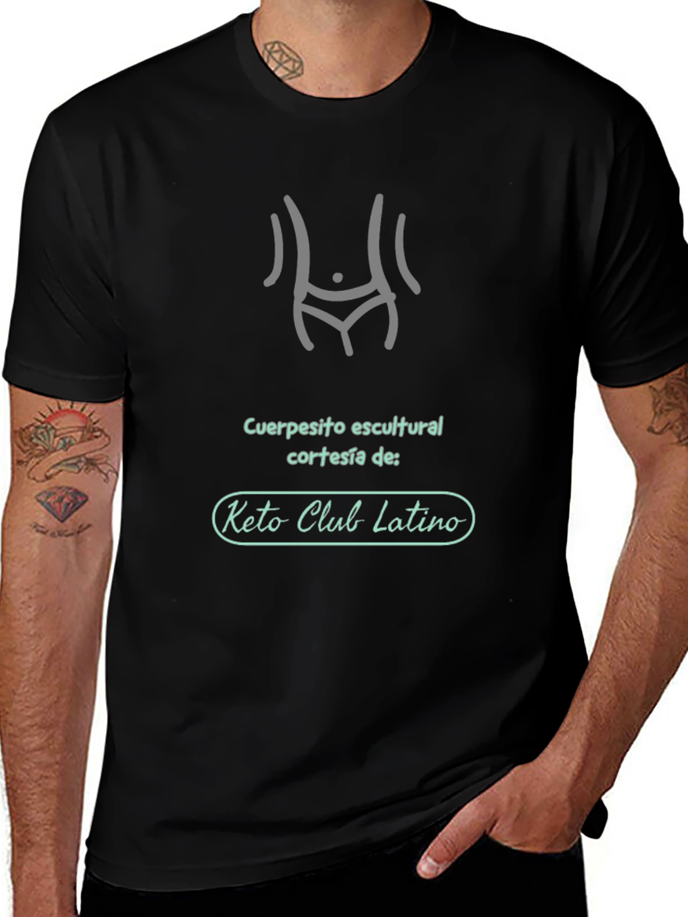 Variant 2 of Keto Club Latino Sculpted Body T-Shirt