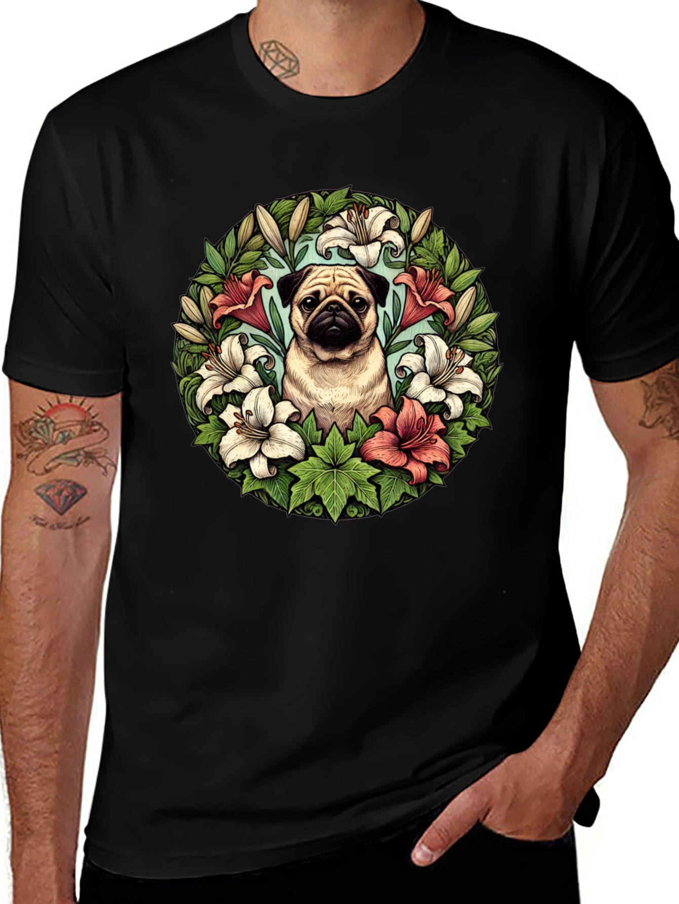 Variant 27 of Pug and Lily Floral T-Shirt