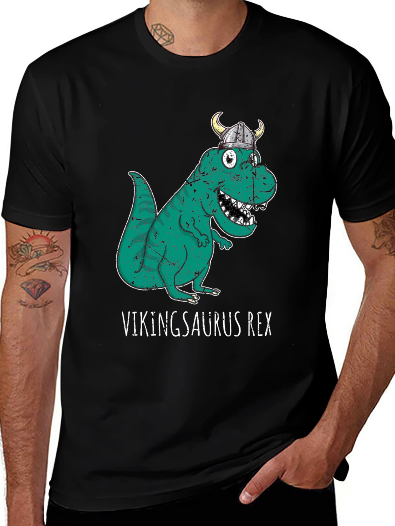 Variant 5 of Vikingsaurus Rex T-Shirt - Novelty Dinosaur Tee