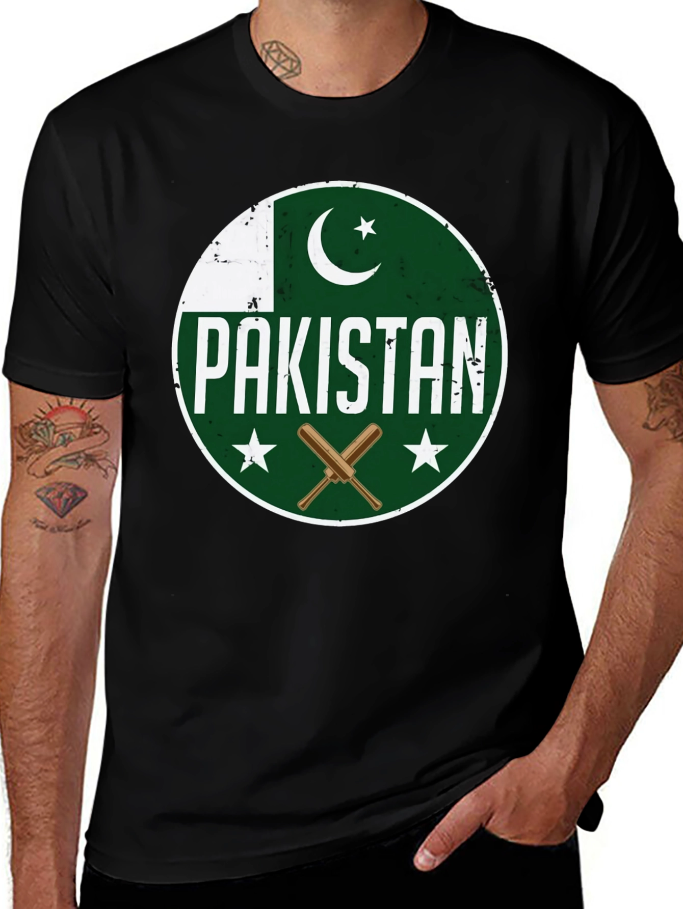 Variant 13 of Pakistan Cricket T-Shirt - Round Flag Design