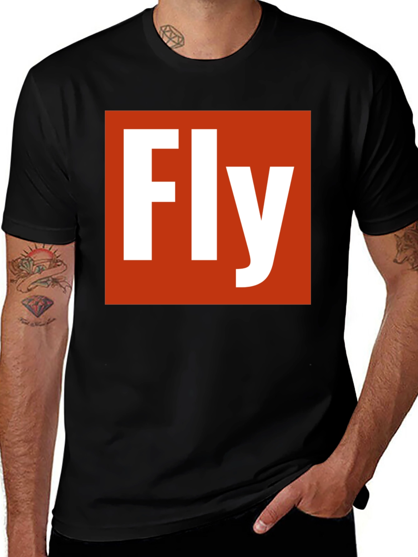 Variant 9 of Fly Graphic Black T-Shirt