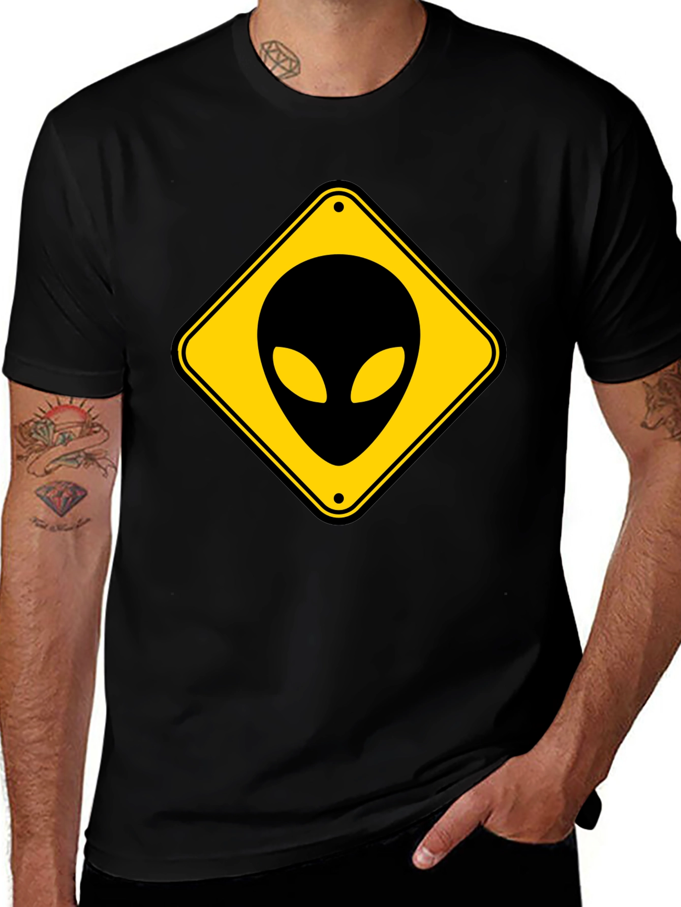 Alien Crossing Graphic T-Shirt