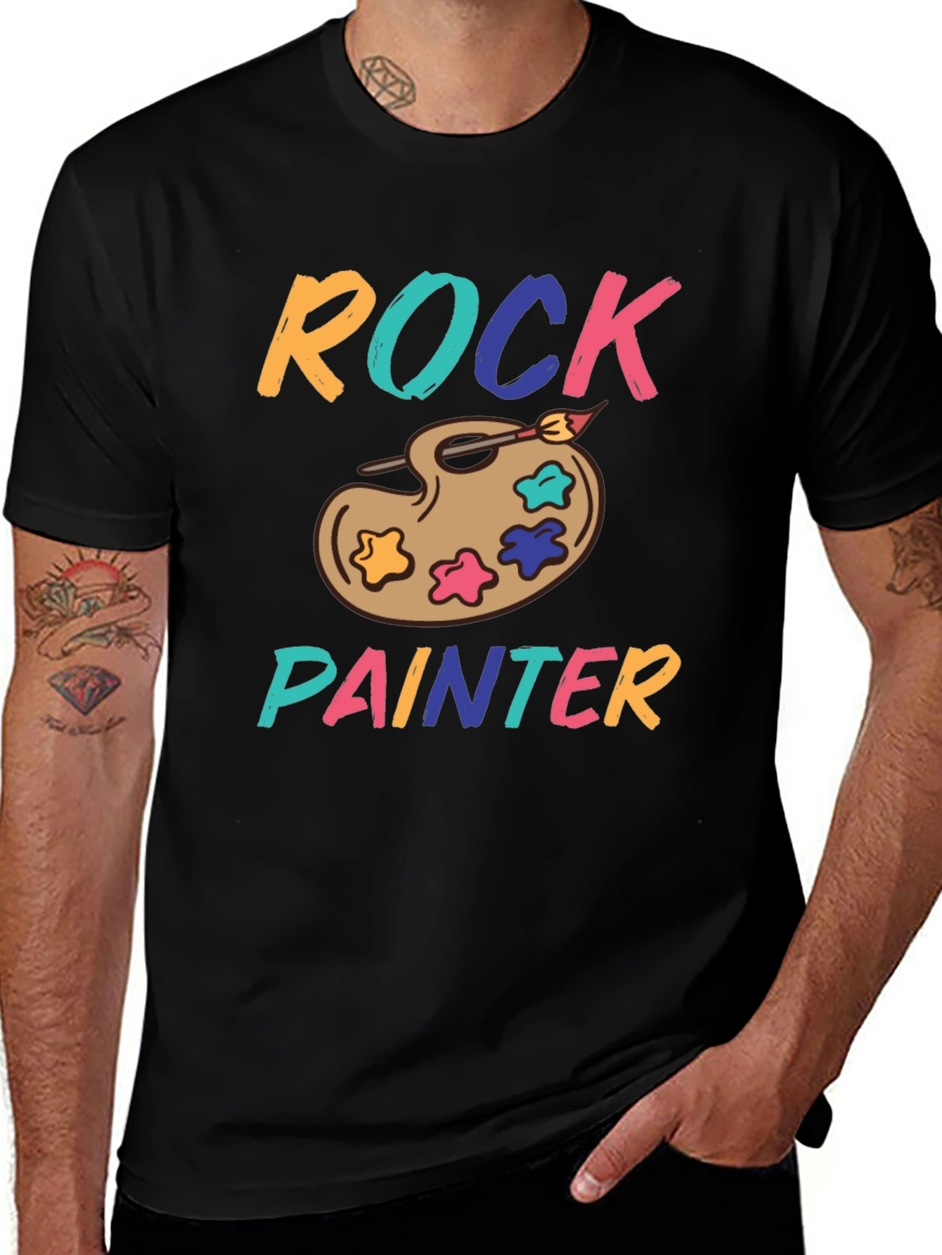 Variant 23 of Rock Painter Graphic Tee - Artistic Style