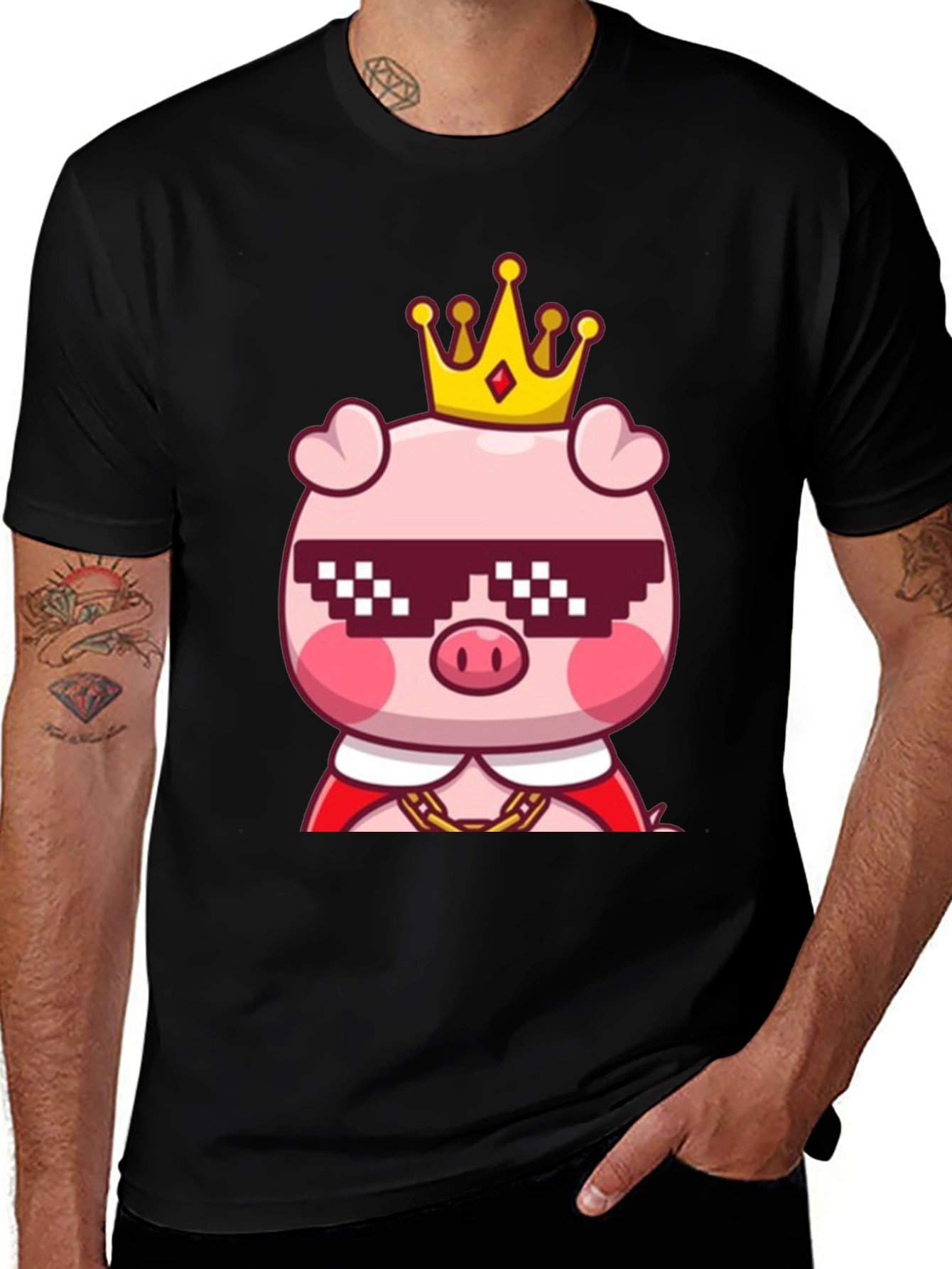 Variant 12 of King Pig T-Shirt - Cool Cartoon Tee