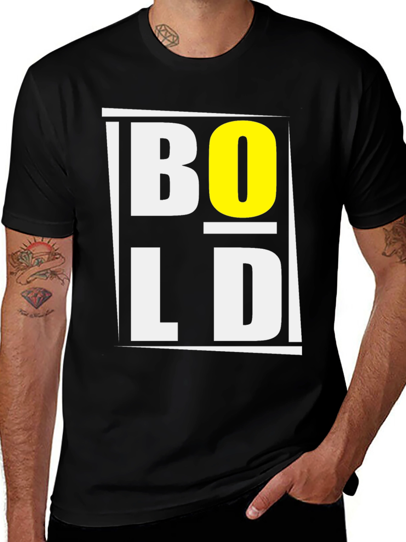 Variant 22 of Bold Graphic Print Black T-Shirt