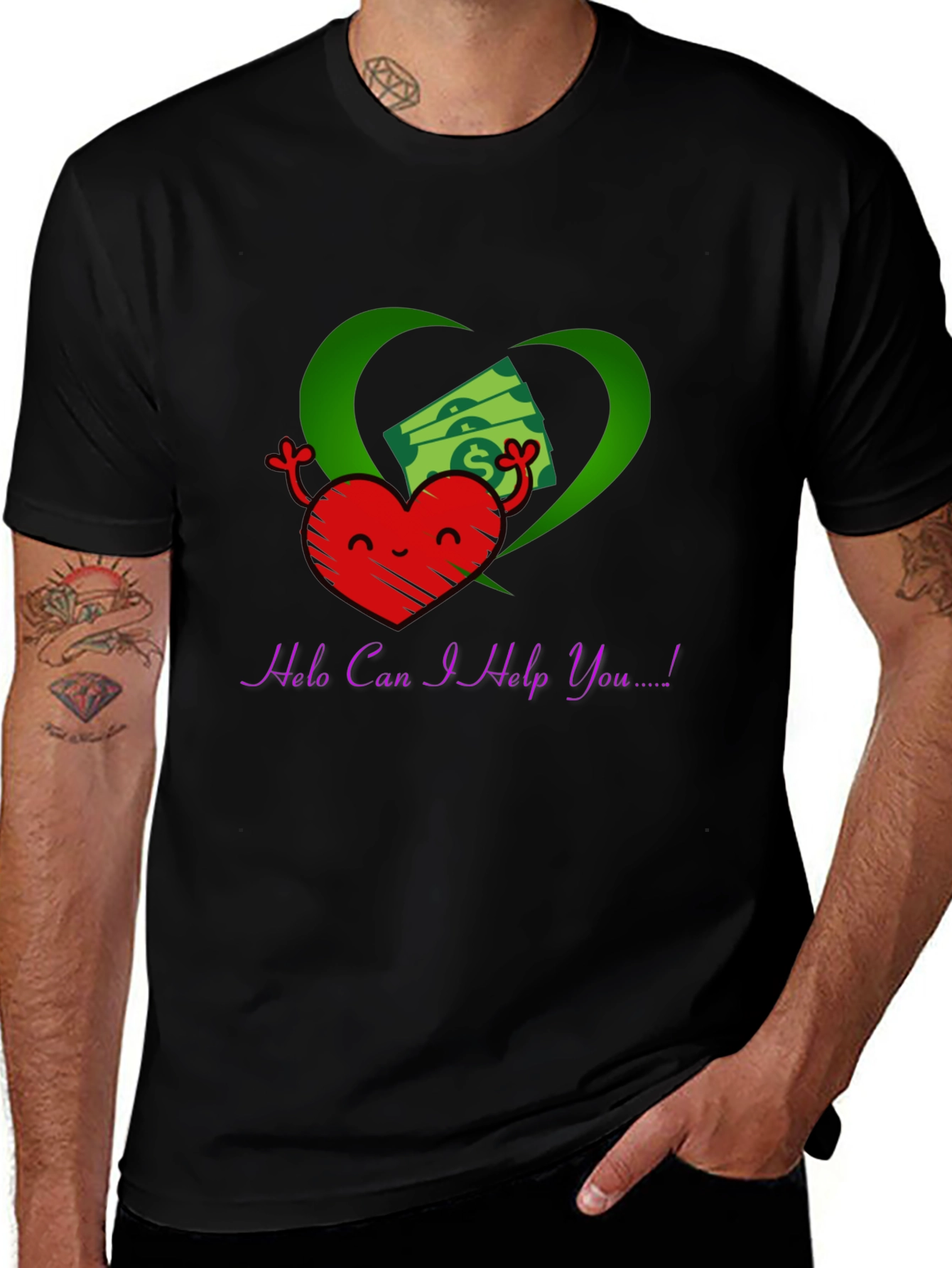Heart and Money Graphic T-Shirt