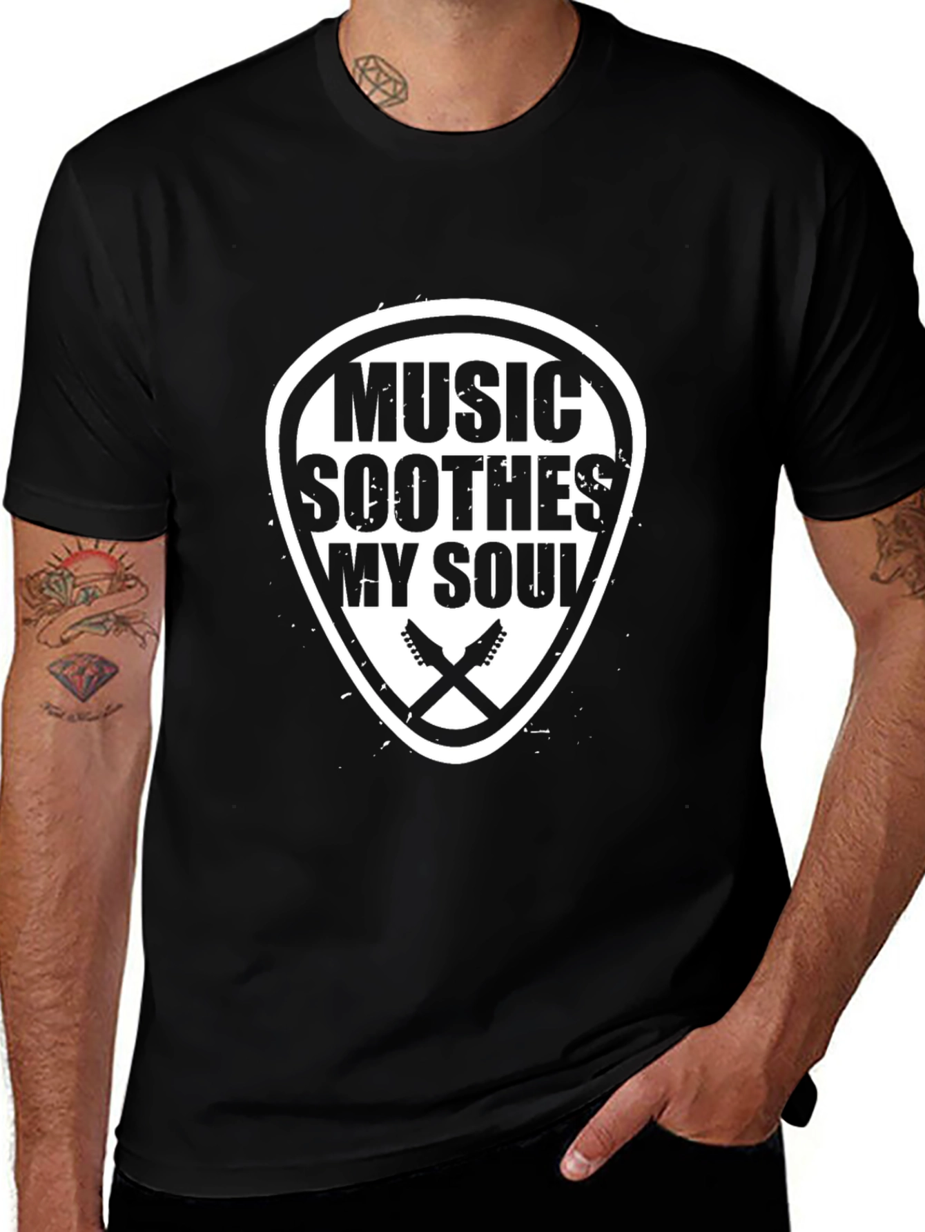 Variant 10 of Music Soothes My Soul Graphic Tee - Black
