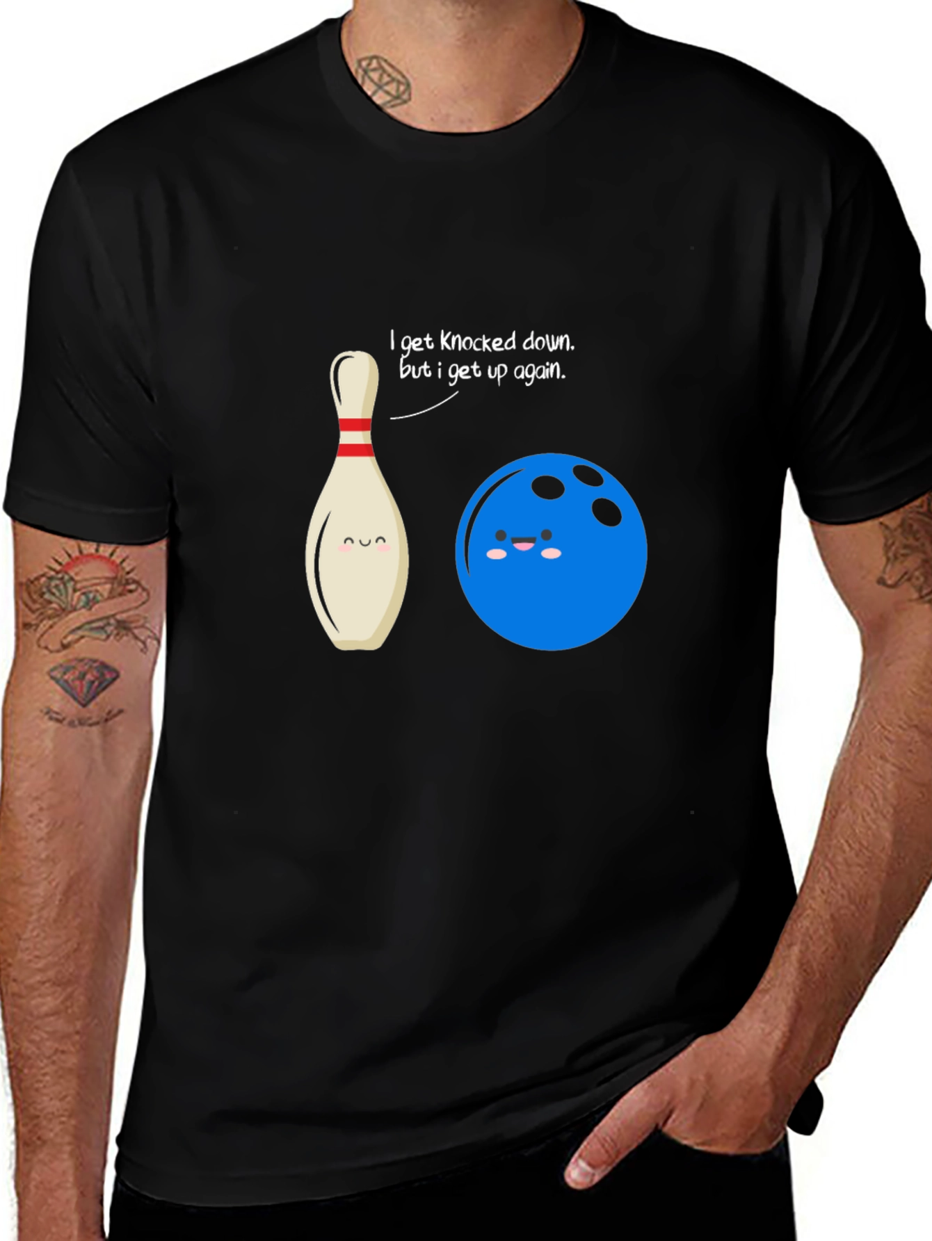 Variant 8 of Knocked Down T-Shirt - Funny Bowling Tee