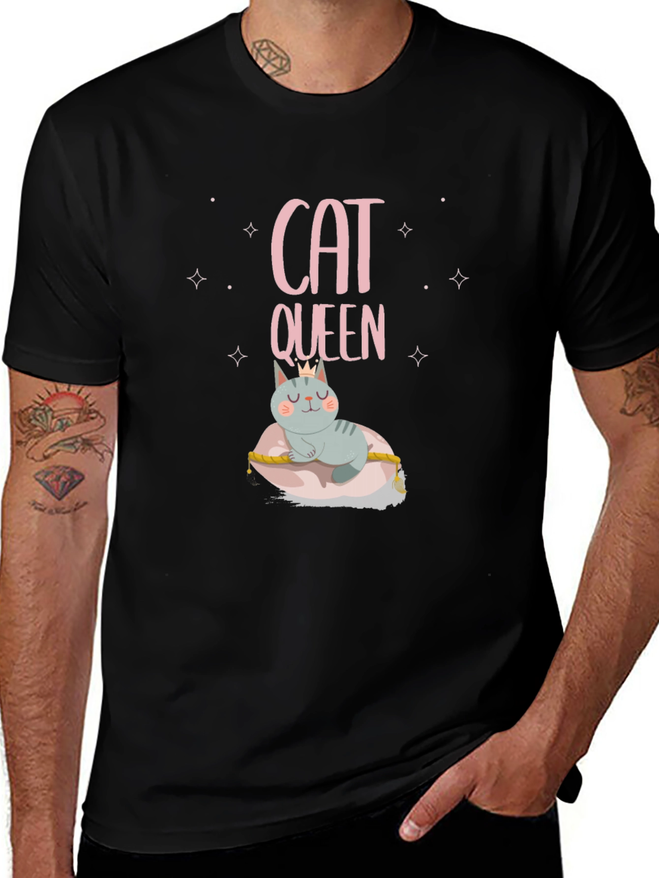 Variant 13 of Cat Queen T-Shirt - Crowned Feline Tee