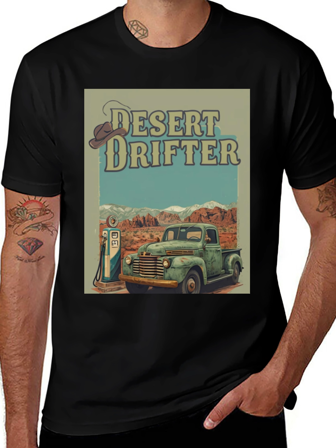 Variant 16 of Desert Drifter Truck Graphic Tee - Vintage Style