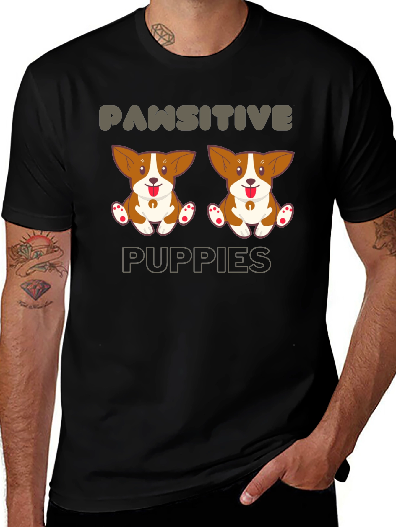 Variant 10 of Pawsitive Puppies Graphic Tee - Cute Dog Lover T-Shirt