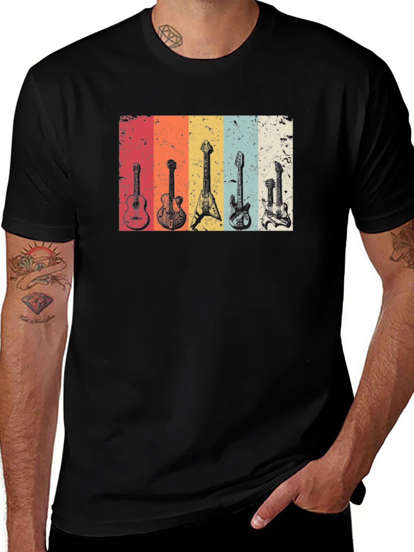 Variant 30 of Vintage Guitar Evolution T-Shirt - Rock Music Tee