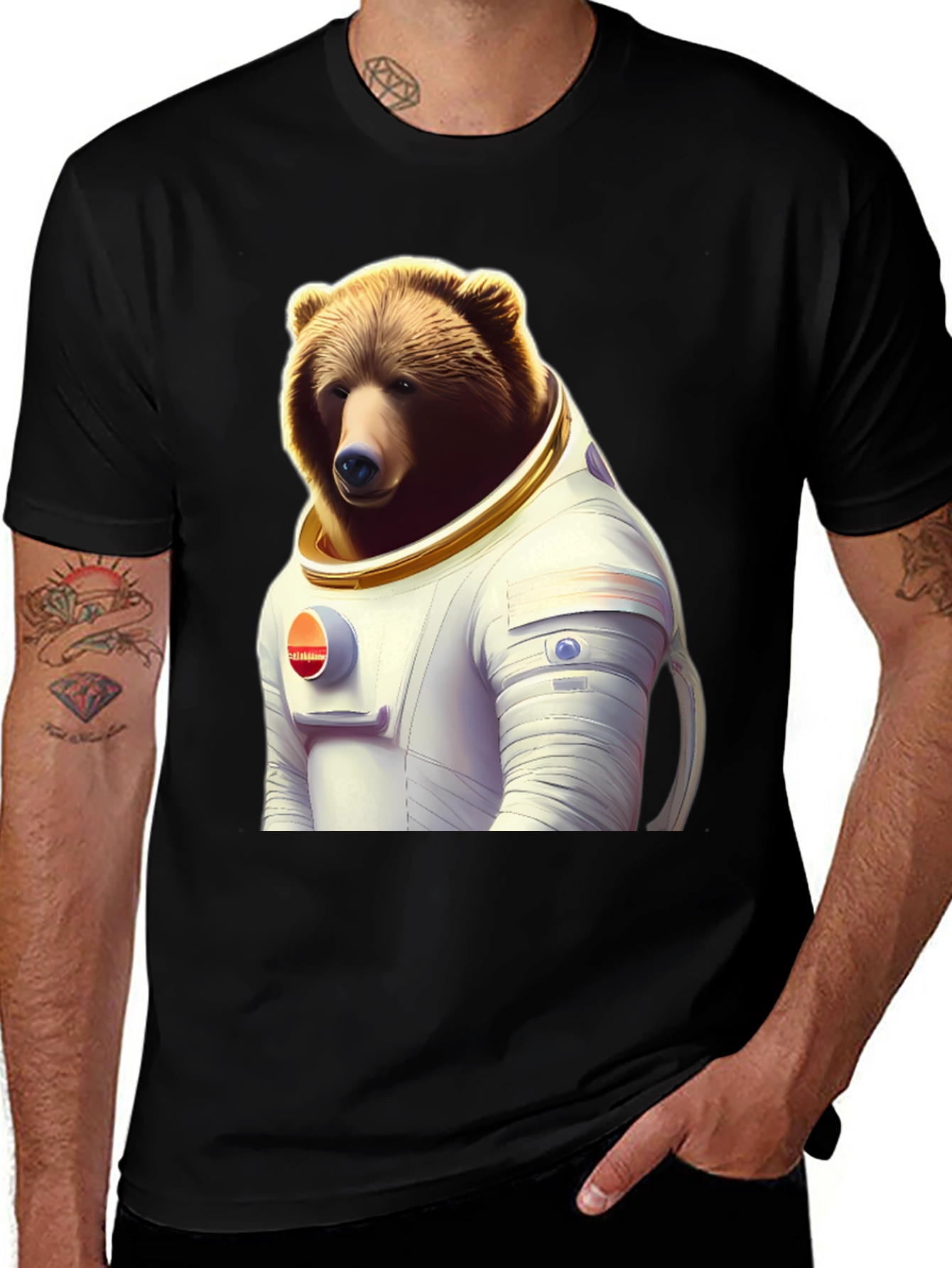 Variant 12 of Bear Astronaut T-Shirt - Space Explorer Animal Tee