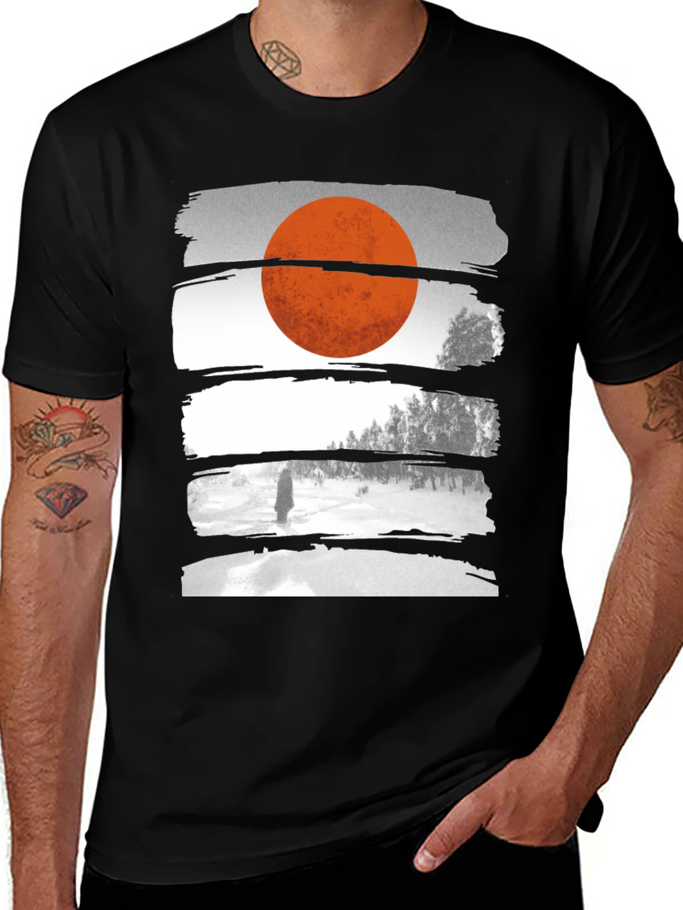 Abstract Winter Landscape Graphic Tee