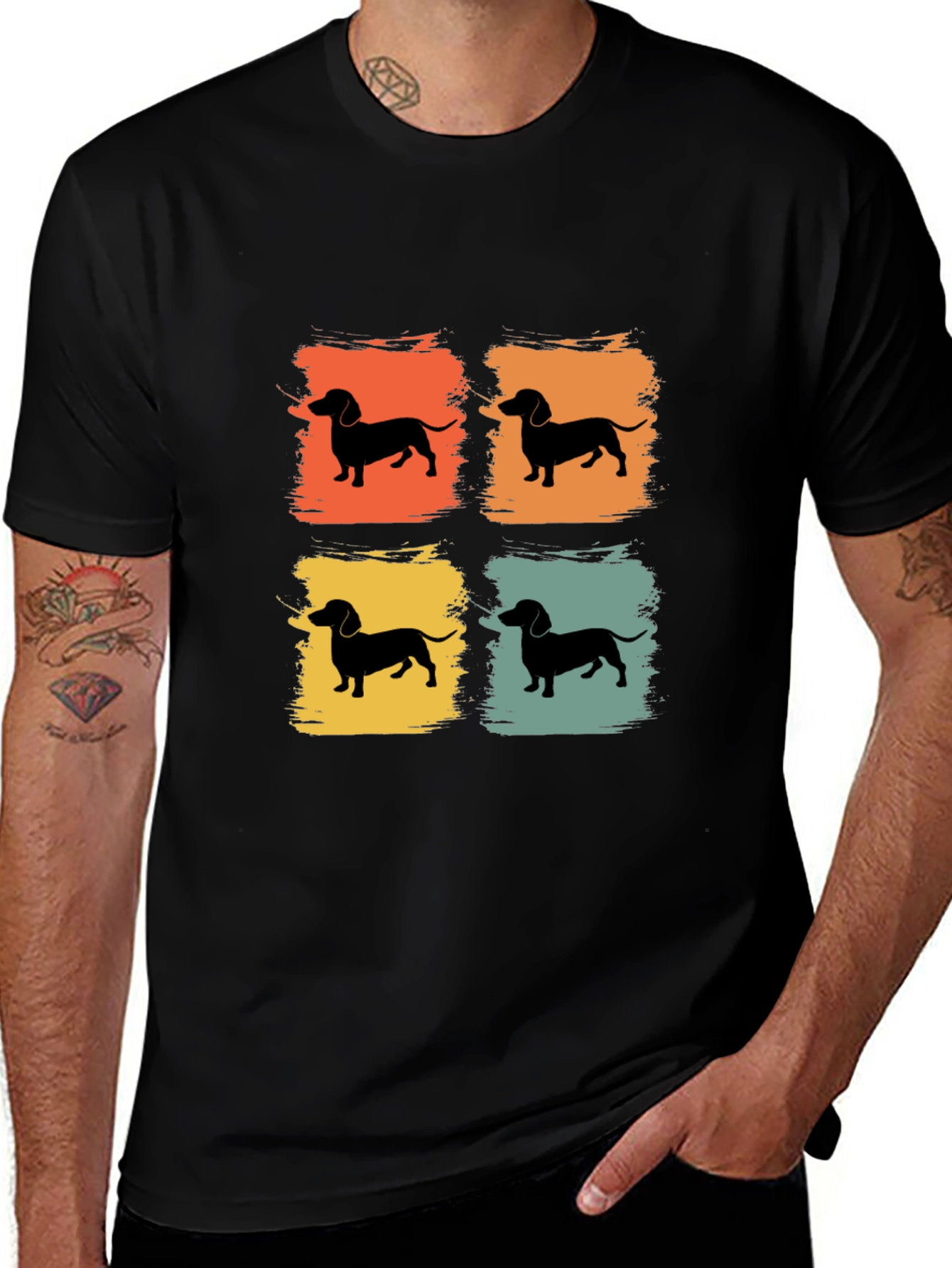 Variant 28 of Retro Dachshund Dog Graphic Tee