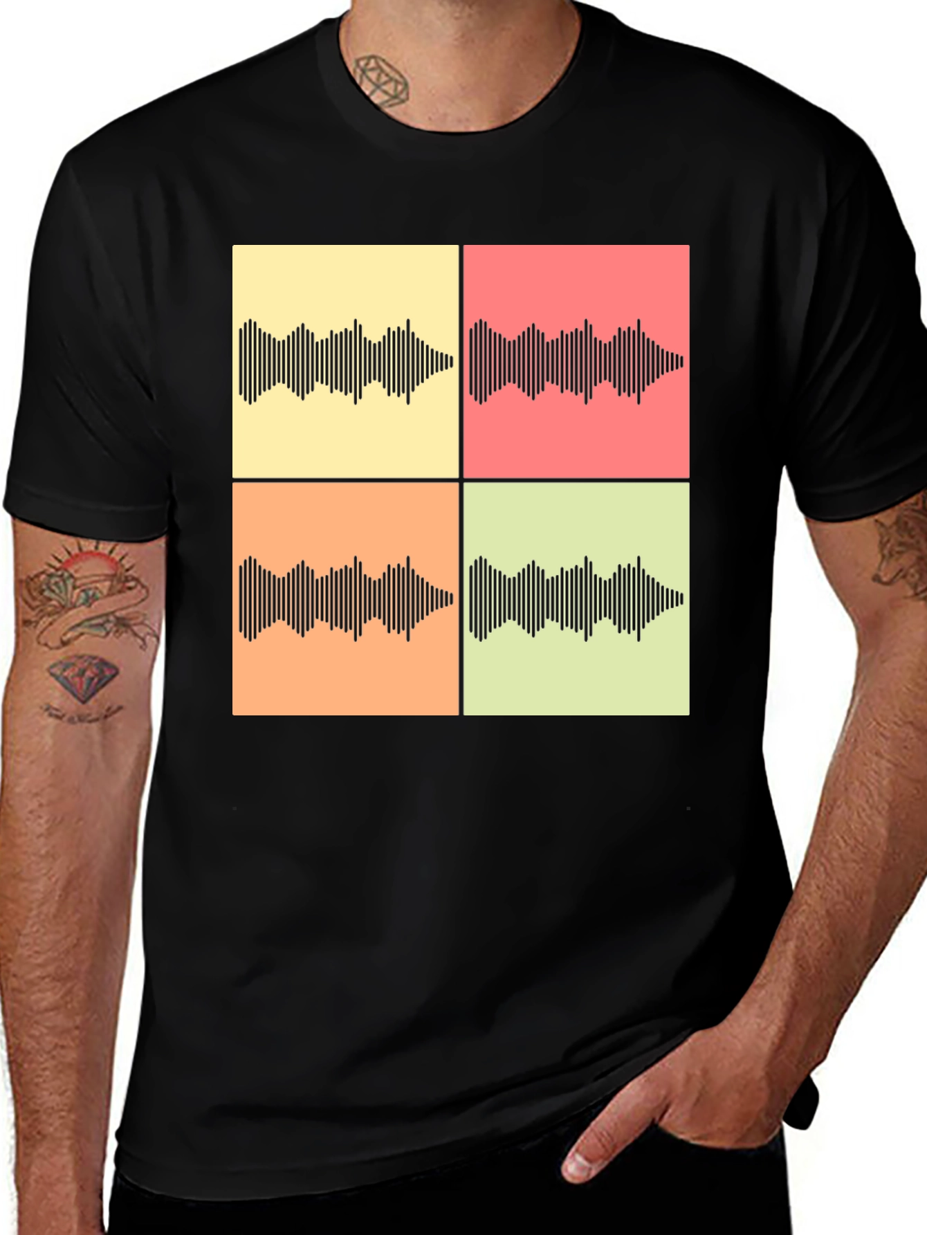 Variant 30 of Retro Soundwave Graphic Tee - Black