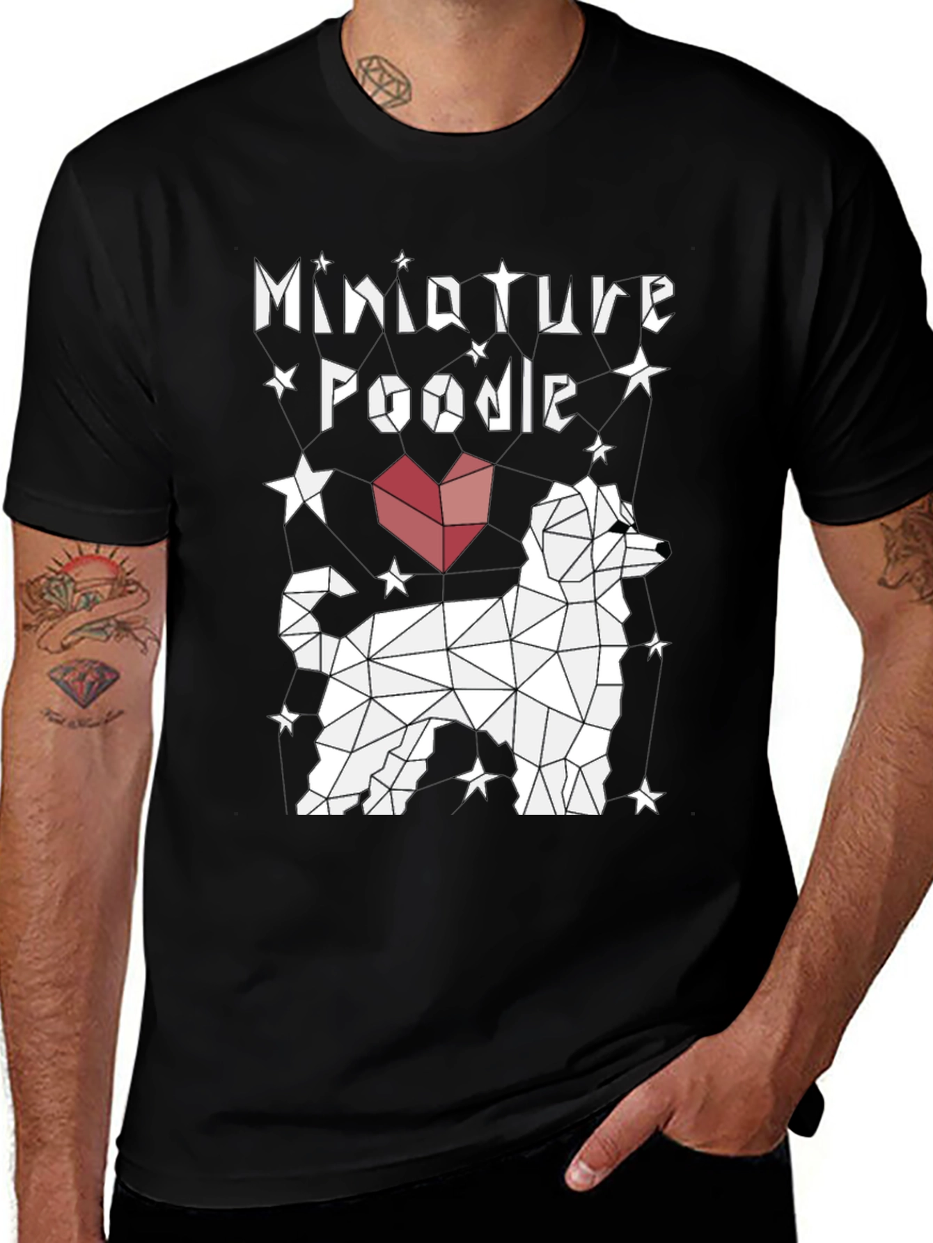 Variant 19 of Miniature Poodle Geometric T-Shirt