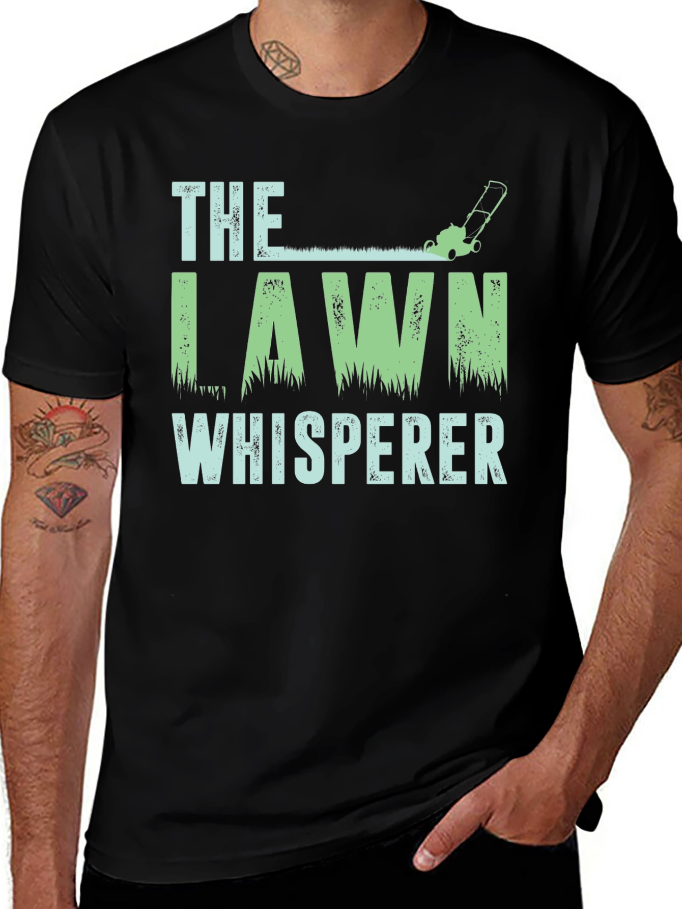 Variant 3 of Lawn Whisperer Graphic T-Shirt - Black Cotton Tee